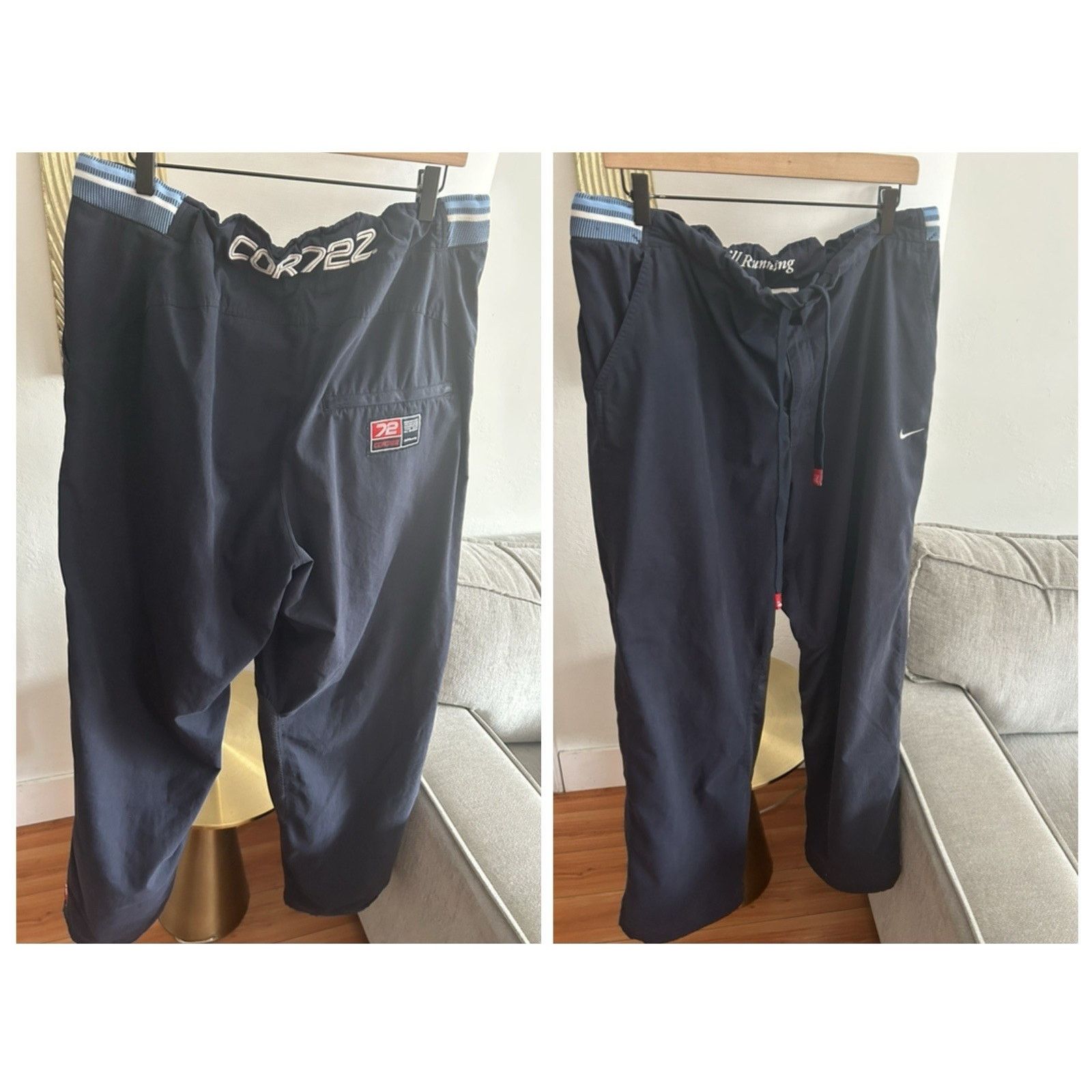 Nike Vtg Nike COR72Z Mens Blue Track Pants XXL Drawstring Joggers Size US 36 / EU 52 - 1 Thumbnail