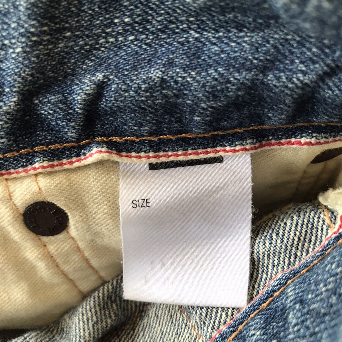 Edwin × Japanese Brand × Vintage EDWIN 505 Orange Tab Selvedge Jeans Distressed Denim Vintage Size US 31 - 12 Thumbnail