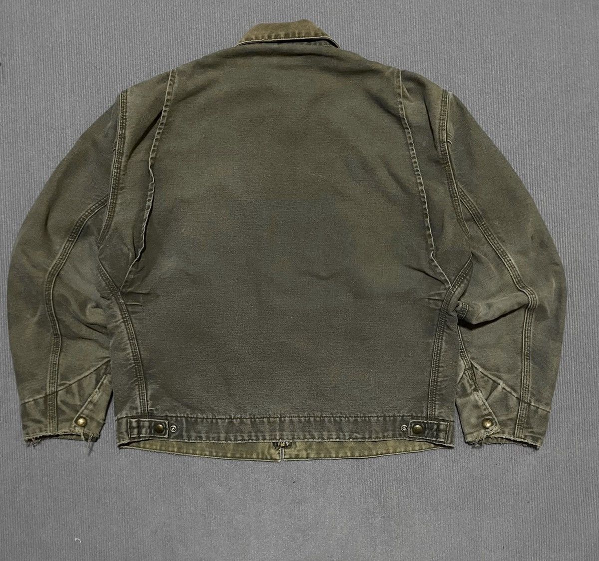 Carhartt Rare Crazy Vintage 00s Faded Carhartt Detroit Jacket J76 MOS Size US L / EU 52-54 / 3 - 3 Thumbnail