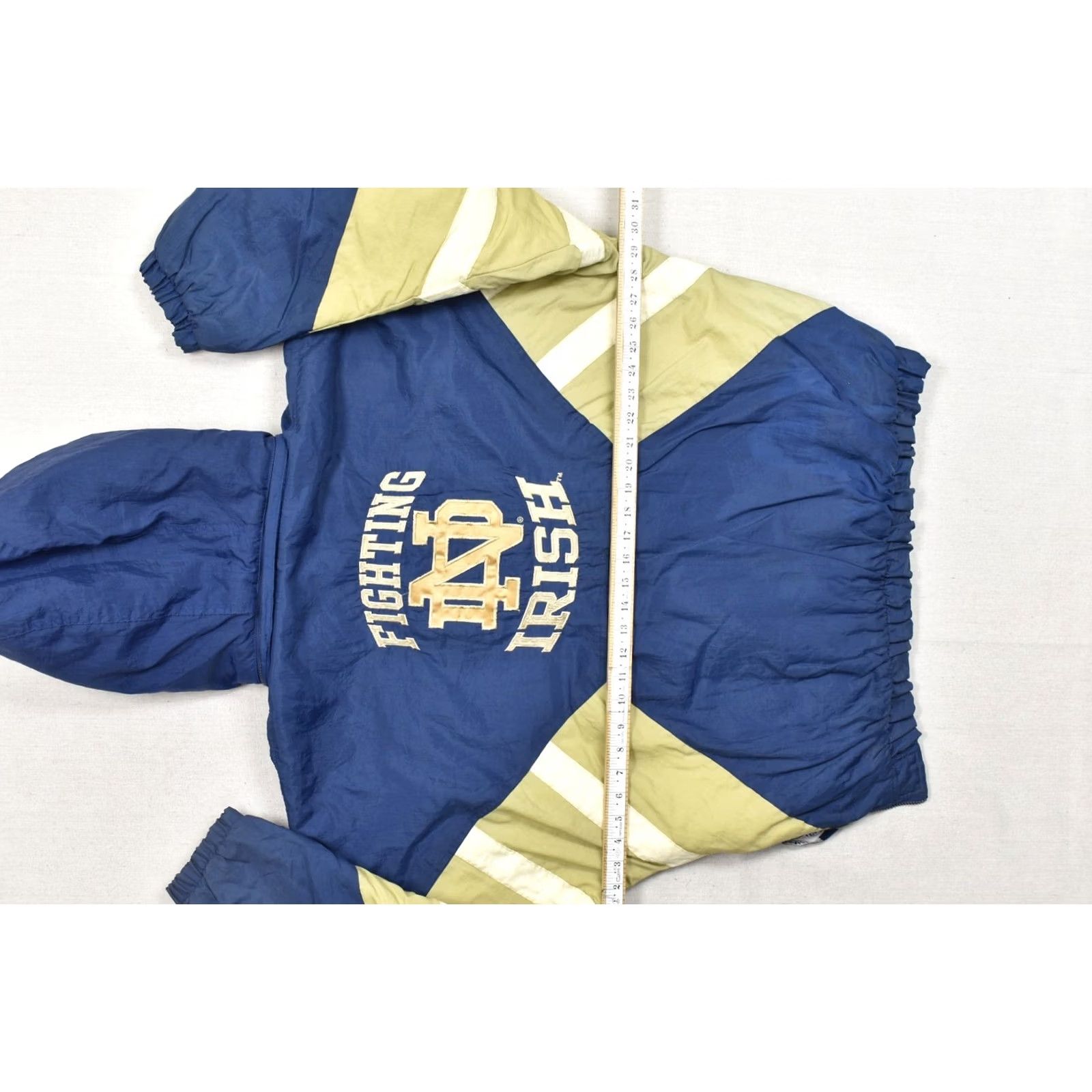 Starter VINTAGE Starter Notre Dame Fighting Irish Puffer Anorak Jacket Blue Gold Men's L Jacket Size US L / EU 52-54 / 3 - 4 Thumbnail
