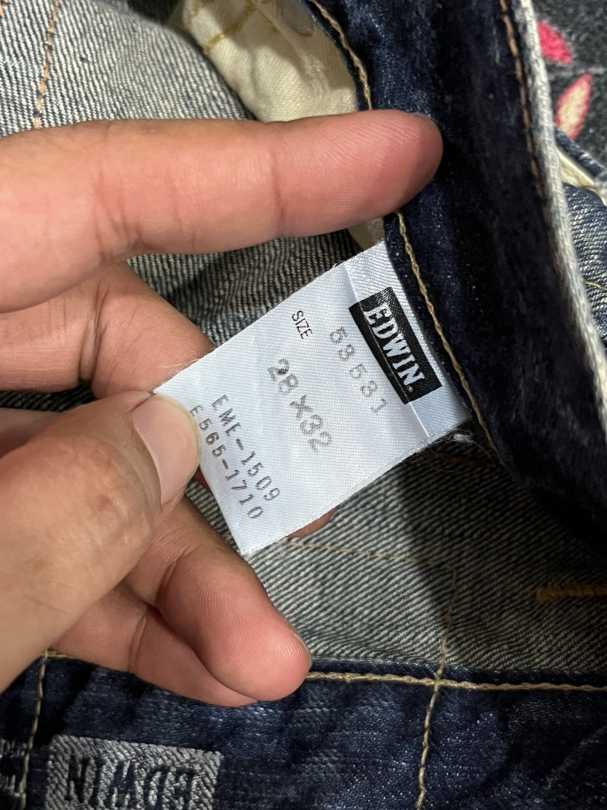 If Six Was Nine Edwin 503 Sashiko Pocket Studded Skull Painting Flare Jeans Size 28" / US 6 / IT 42 - 16 Thumbnail