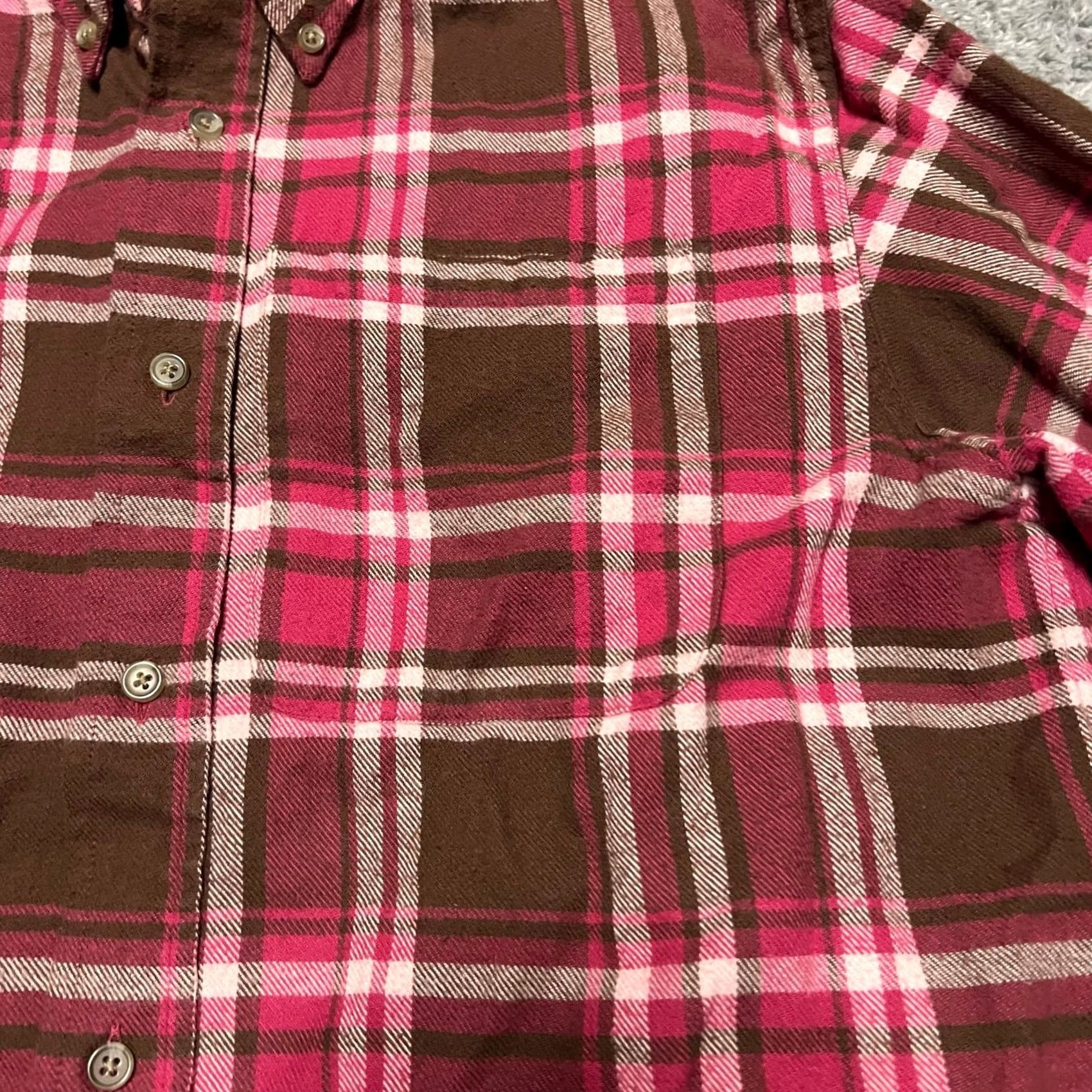 Pinko Five Brother Flannel Shirt Medium Pink Plaid Long Sleeve Button Up Pocket Men Size US M / EU 48-50 / 2 - 2 Thumbnail
