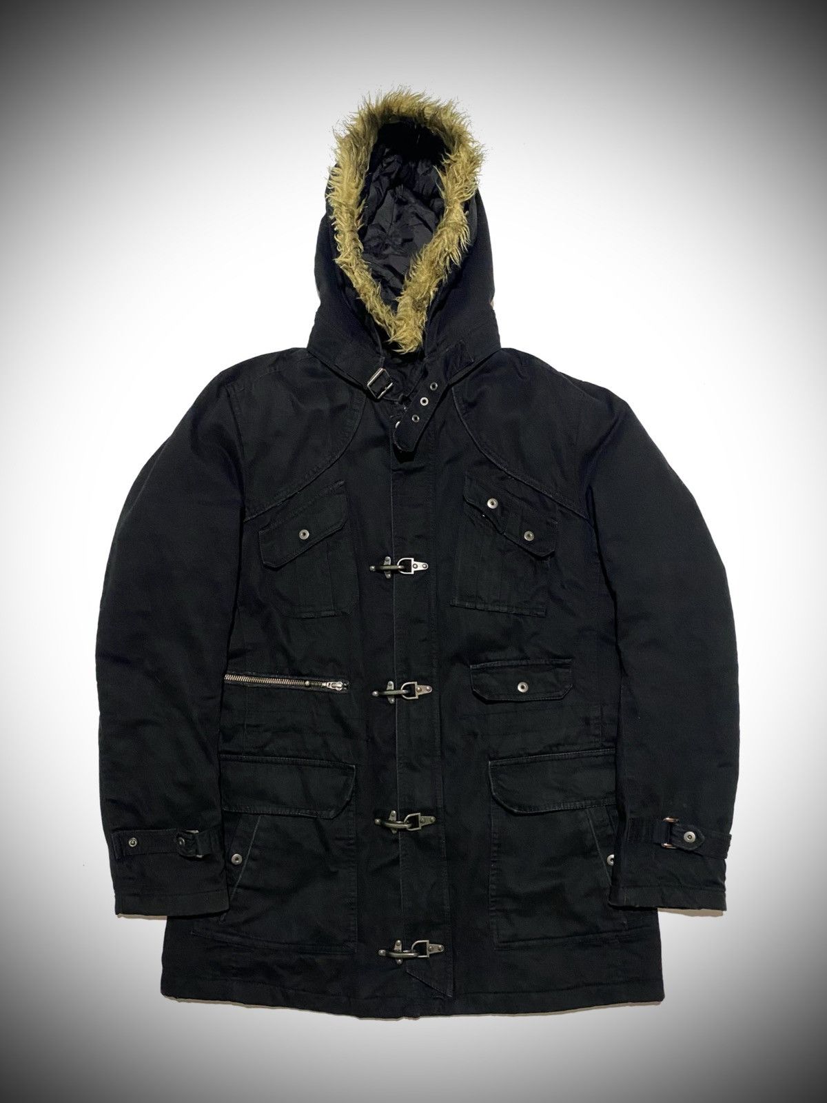 Le Grande Bleu (L.G.B.) NICOLE HIDEAWAYS PUNK GOTHIC FUR JACKET Size US L / EU 52-54 / 3 - 1 Thumbnail