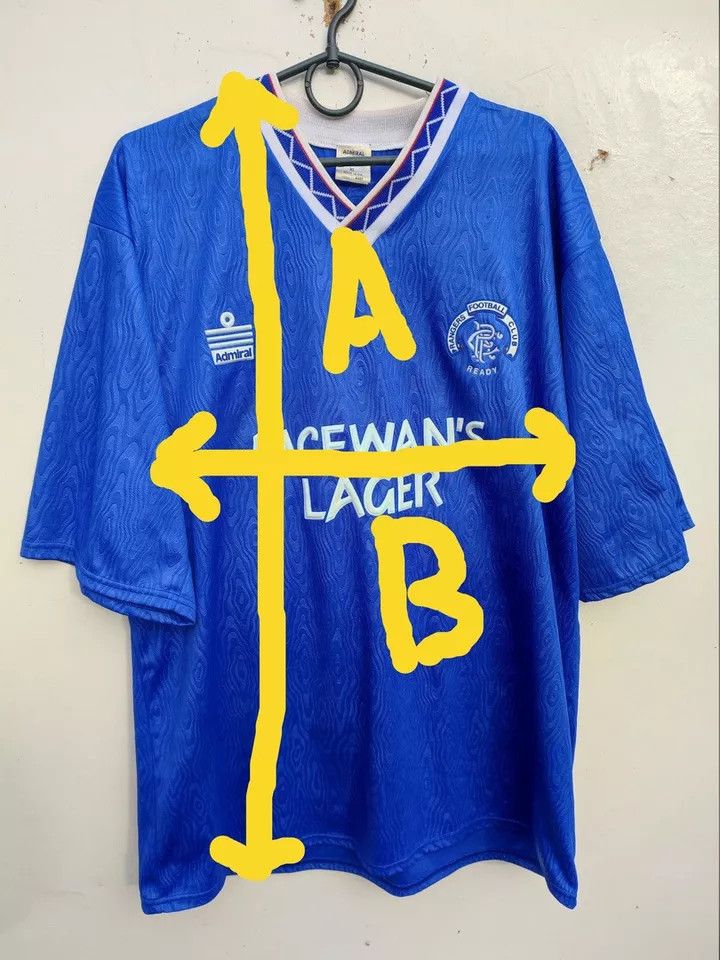 Vintage 1990-92 GLASGOW RANGERS FOOTBALL Kit SHIRT SOCCER JERSEY Size US XL / EU 56 / 4 - 8 Thumbnail
