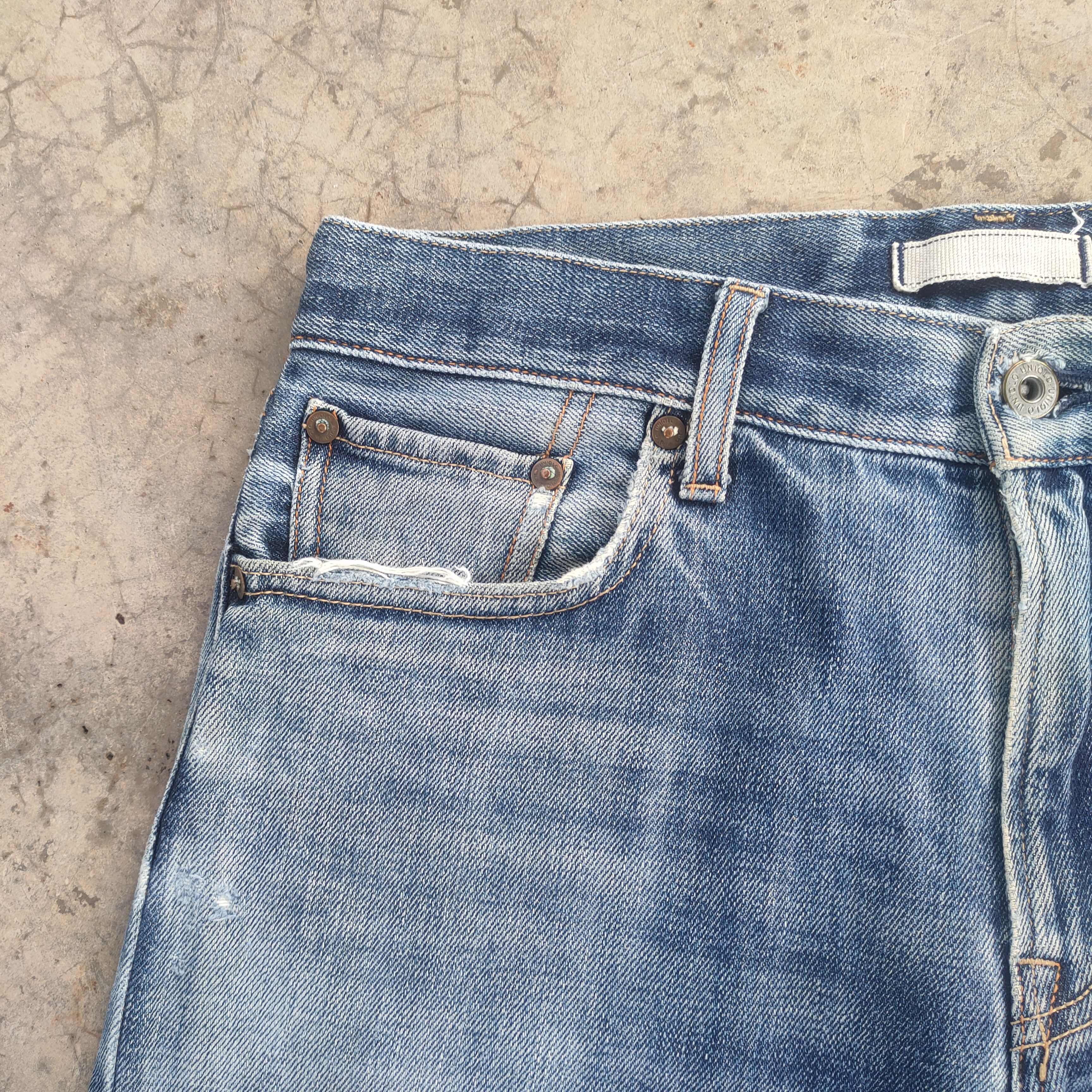 Japanese Brand Vintage japanese faded ripped jeans denim pants Size US 31 - 6 Thumbnail