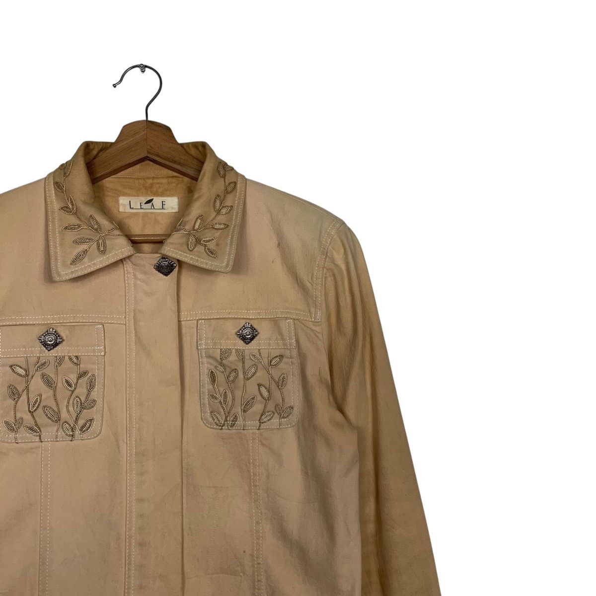 Vintage LEAF Classic Retro Crop Jacket #2675-C120 Size M / US 6-8 / IT 42-44 - 5 Thumbnail