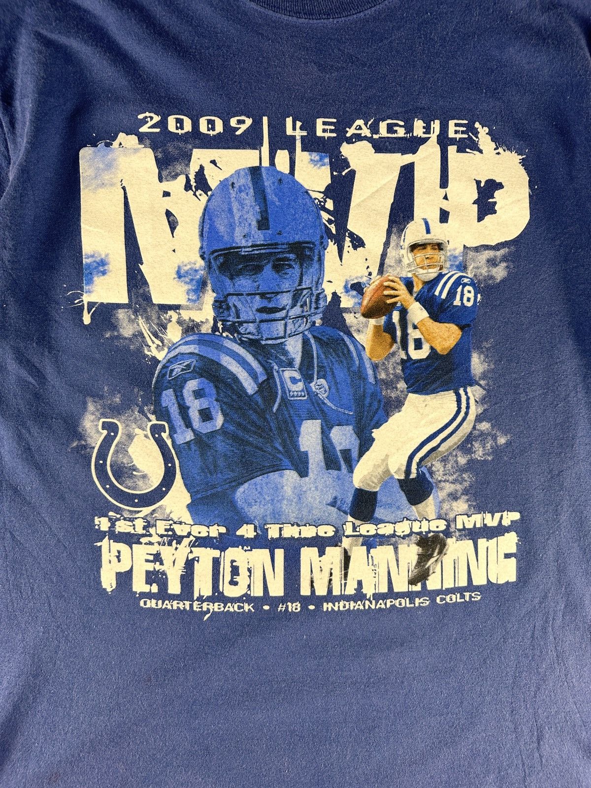 Reebok . Blue REEBOK 2009 Colts Peyton Manning 4 Time MVP Shirt. Size US L / EU 52-54 / 3 - 2 Thumbnail