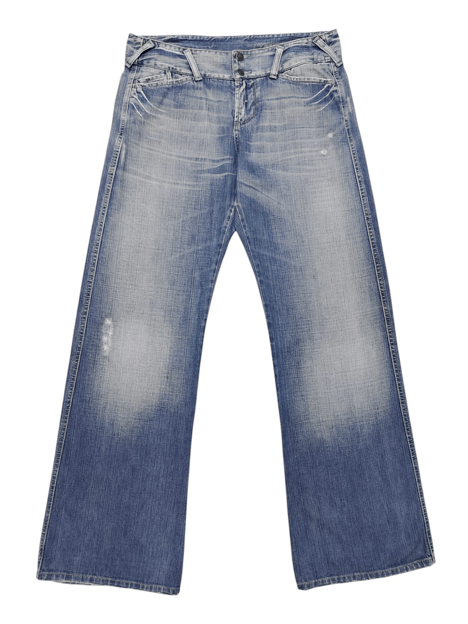 United Colors Of Benetton 90s United Colors of Benetton Y2K Straight Wash Jeans Size 34" / US 12 / IT 48 - 1 Thumbnail