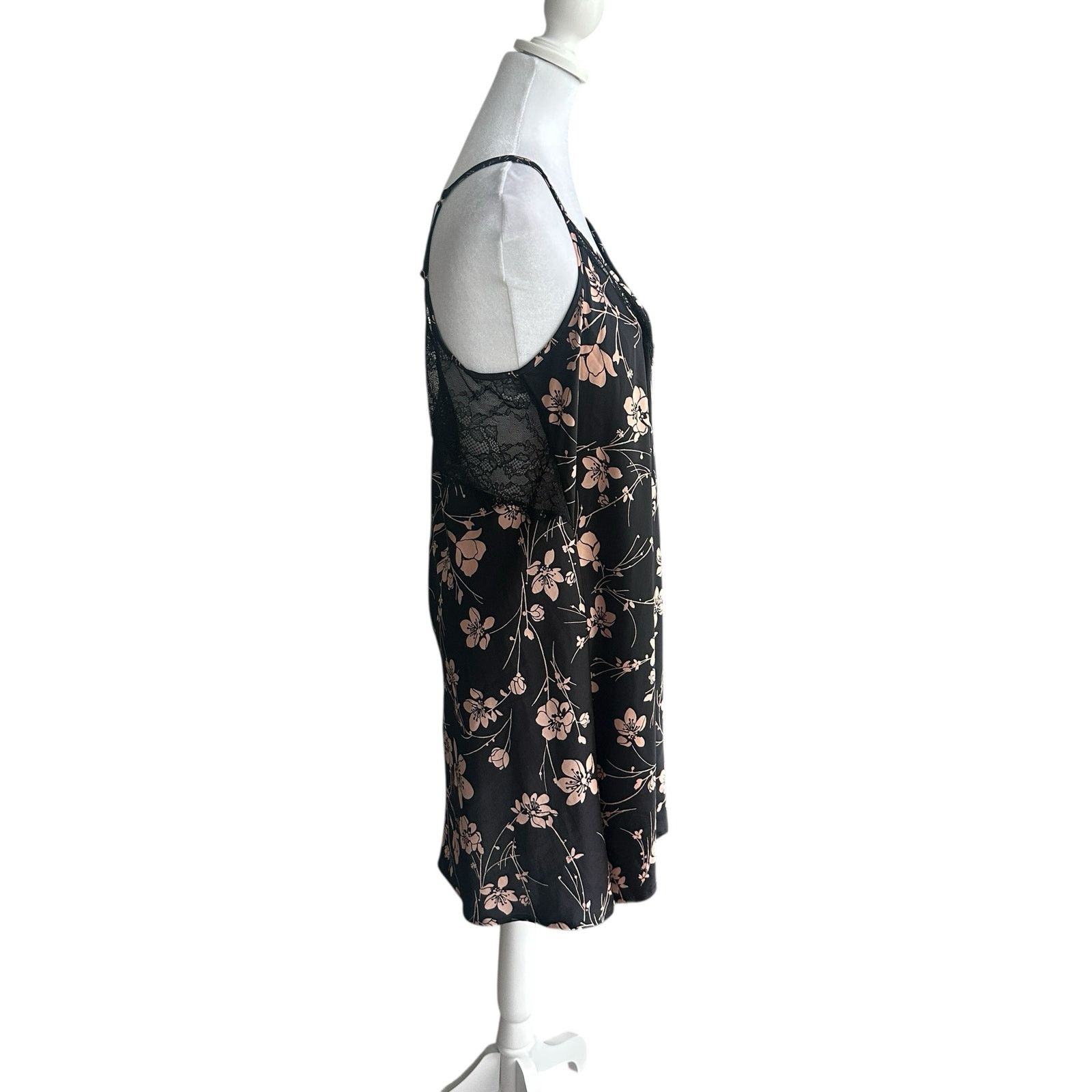 Vintage Soma Black Blush Slip Chemise Nightie Nightgown Lingerie L Size ONE SIZE - 4 Thumbnail