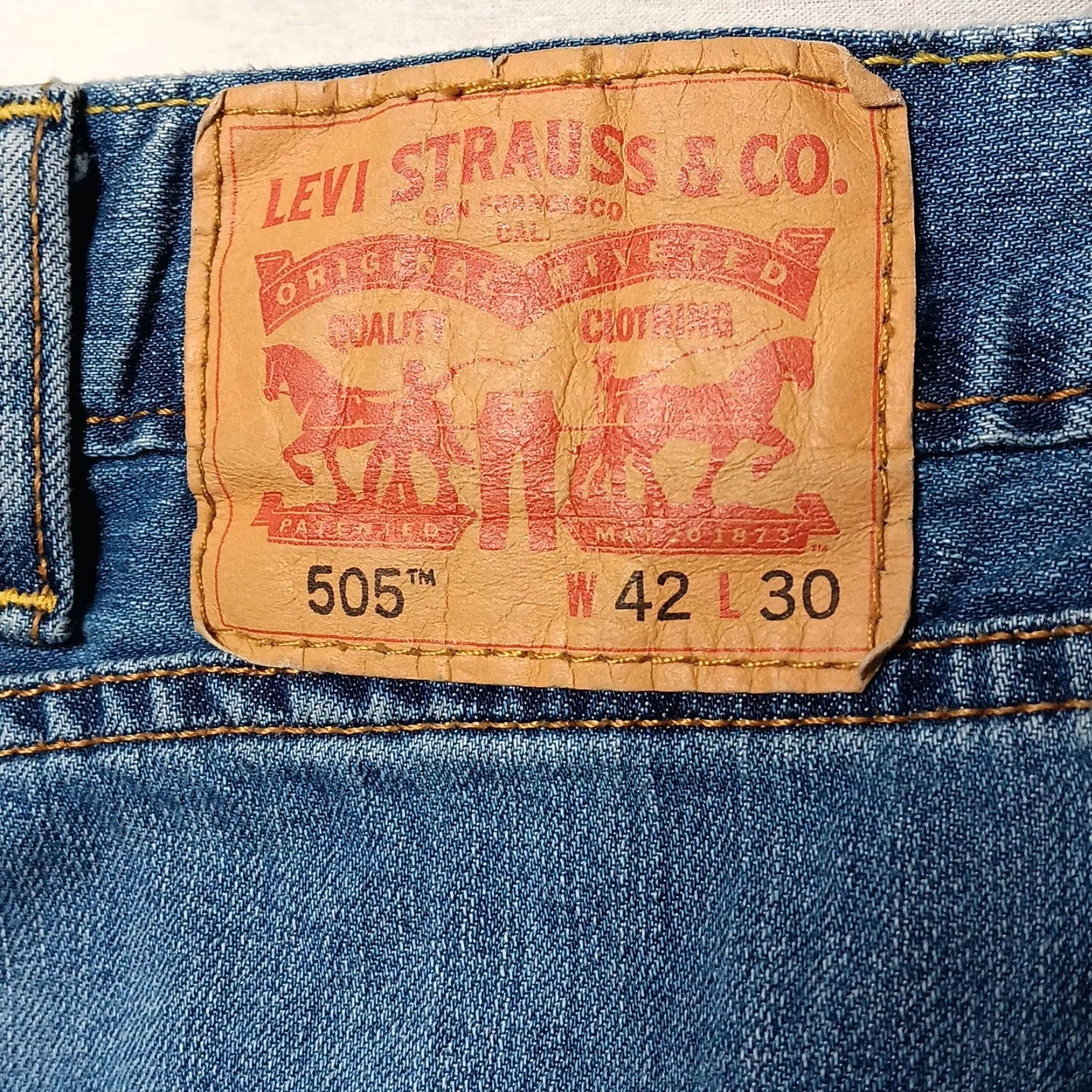 Levi's Levi's 505 Jeans Men 42x29 Light Wash Denim Regular 5-Pocket Straight Leg Work Pants Mens Size US 42 / EU 58 - 7 Thumbnail