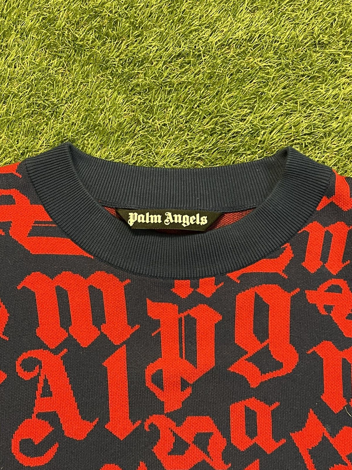 Palm Angels Size XXL - Palm Angels Monogram Crewneck Red/Blue Size US XXL / EU 58 / 5 - 9 Thumbnail