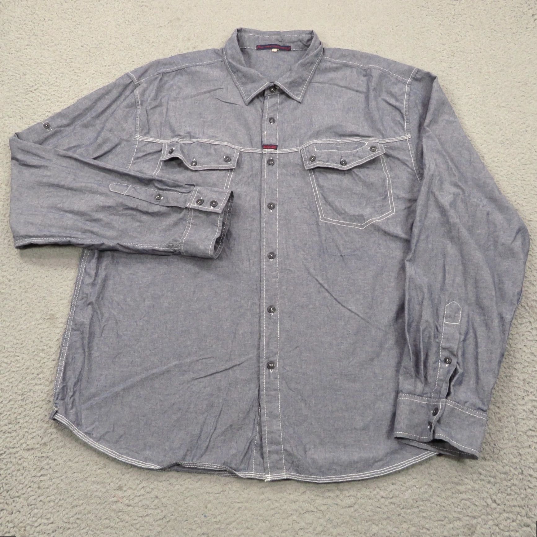 Vintage VINTAGE Girbaud Shirt Men 3XL Denim Chambray Utility Streetwear 90s Shirt Men 3XL Denim Chambray 90s Size US XXL / EU 58 / 5 - 2 Thumbnail
