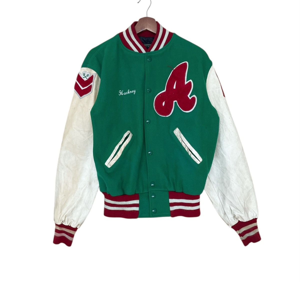 Vintage Vintage Brand Holloway Leather Varsity Jacket 1980s Size US S / EU 44-46 / 1 - 1 Thumbnail