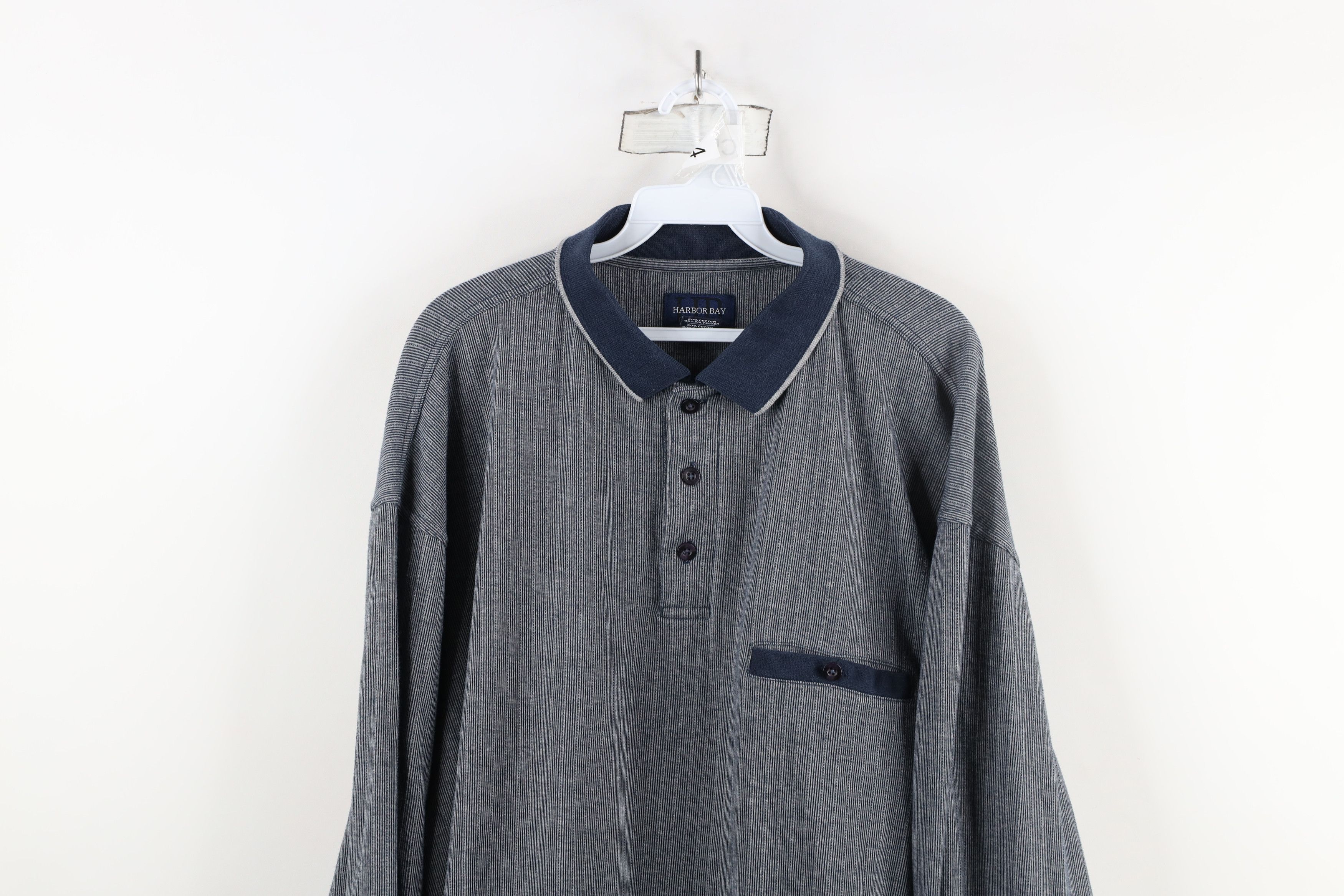 Vintage Vintage 90s Streetwear Striped Collared Long Sleeve Polo Size US XXL / EU 58 / 5 - 2 Thumbnail