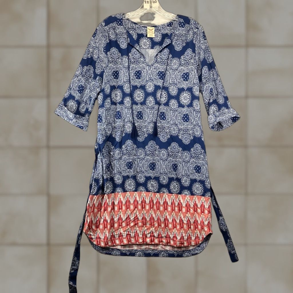 Faded Glory Vintage Women's Rayon Shift Dress Small Bohemian Floral 90s Festival Holiday Spring Summer Size S / US 4 / IT 40 - 1 Thumbnail