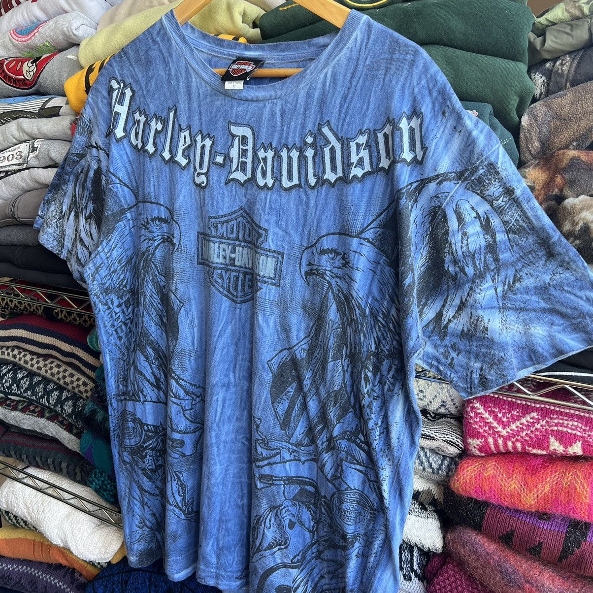 Harley Davidson × Vintage Harley Davidson Affliction Style Eagle Tee Size US XL / EU 56 / 4 - 2 Thumbnail