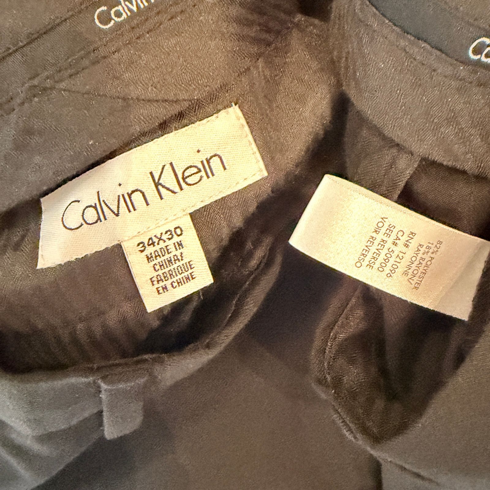 Calvin Klein Calvin Klein Slim Fit Solid Dress Pants 34x29 suit bottom Size US 34 / EU 50 - 6 Thumbnail