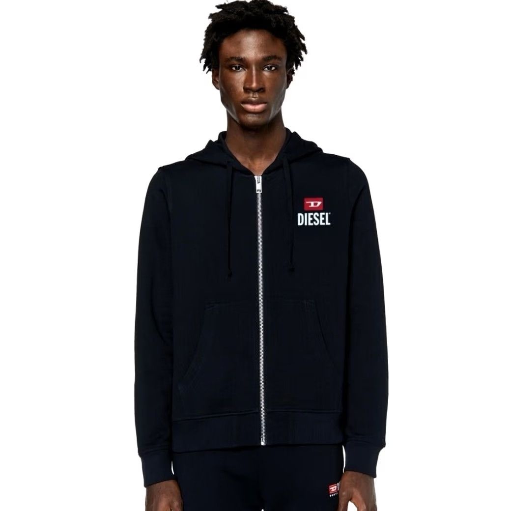 Diesel VINTAGE? Diesel Full Zip Hoodie Black For Successful Living Y2K Size L Mens Size US L / EU 52-54 / 3 - 3 Thumbnail