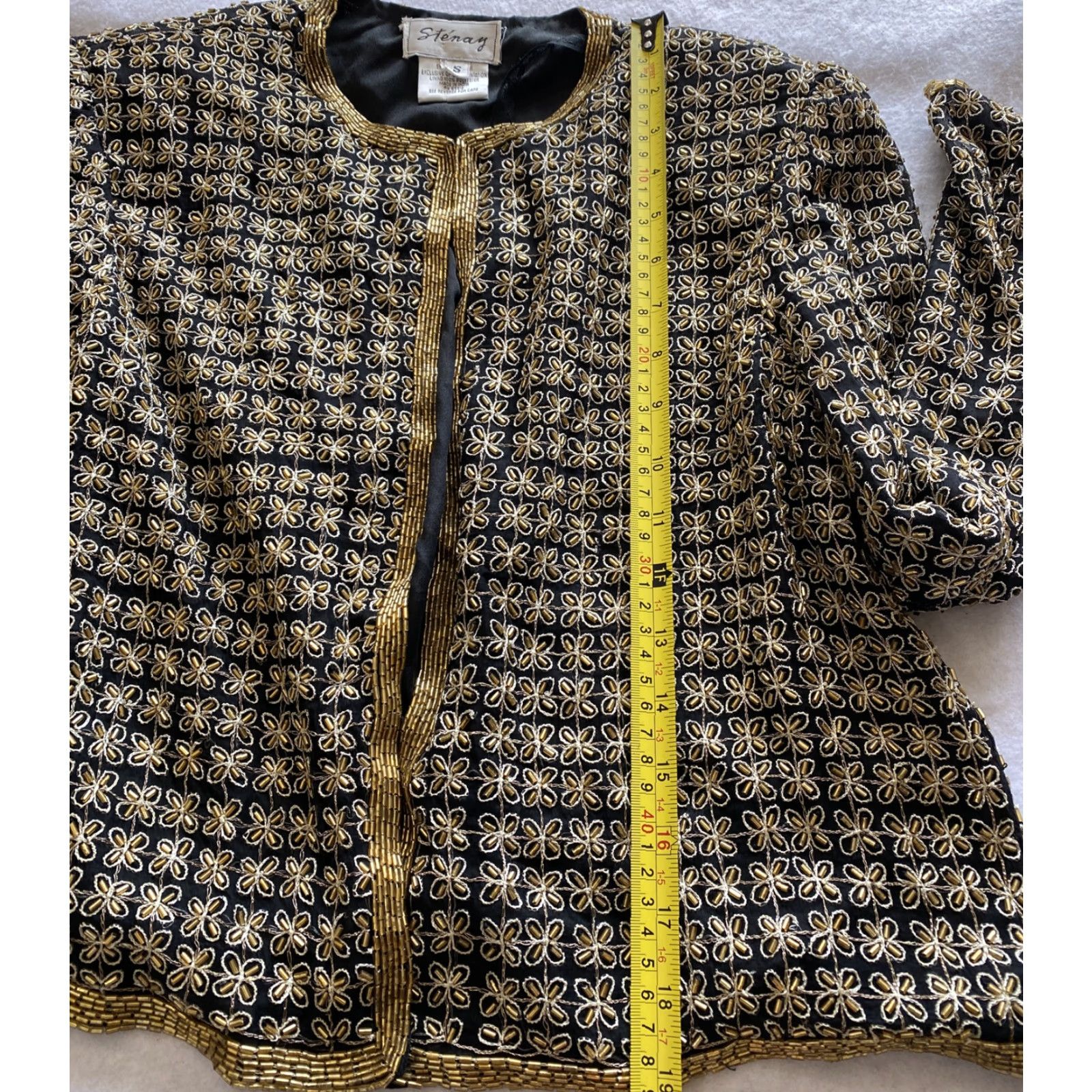 Vintage VINTAGE Stenay Jacket Women’s S Silk Beaded Gold Eveningwear 1980s Mens Womens Girls Size S / US 4 / IT 40 - 6 Thumbnail