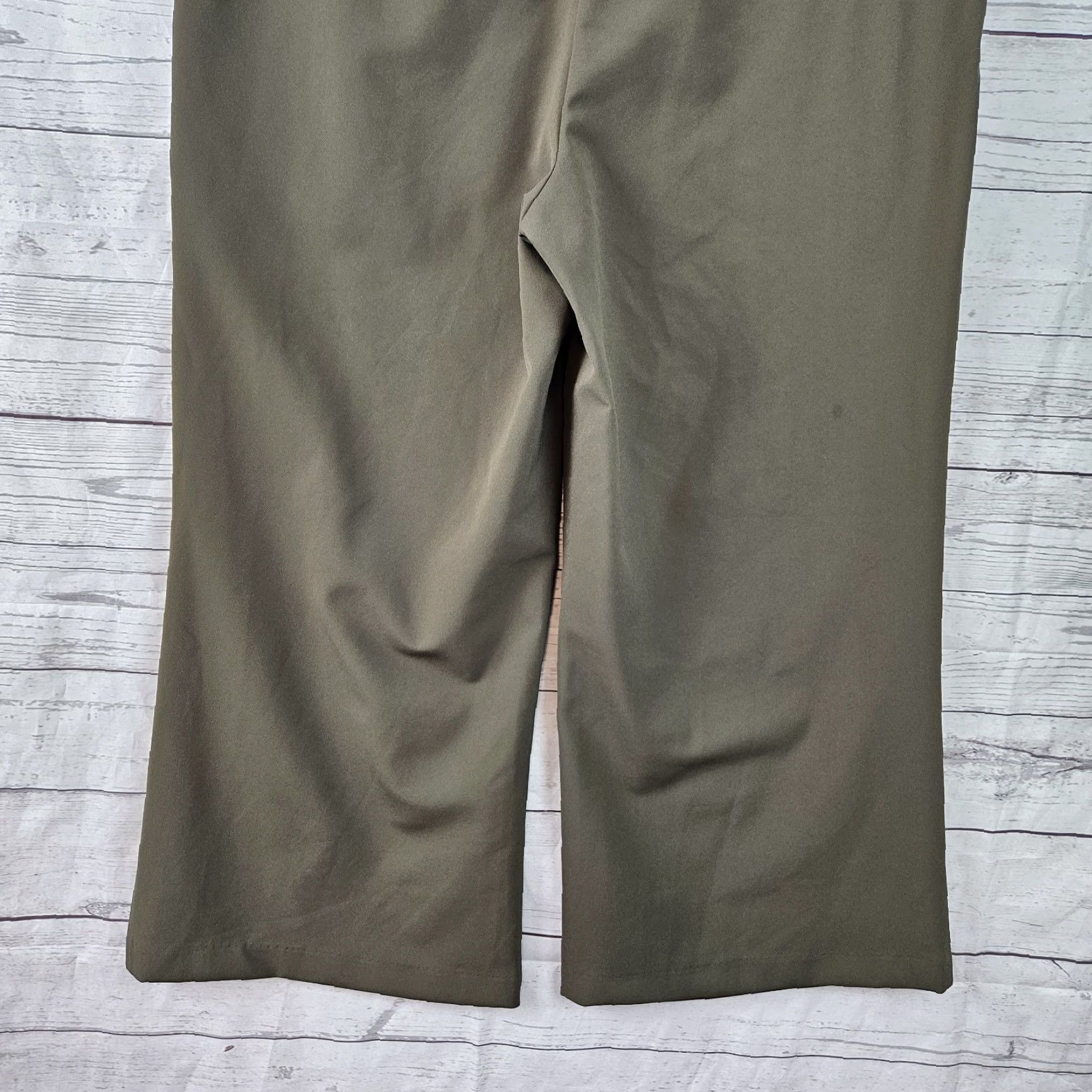 Vintage Violets & Roses Womens Wide Leg Cropped Pants Sz 12 Green High Rise Size 34" / US 12 / IT 48 - 5 Thumbnail