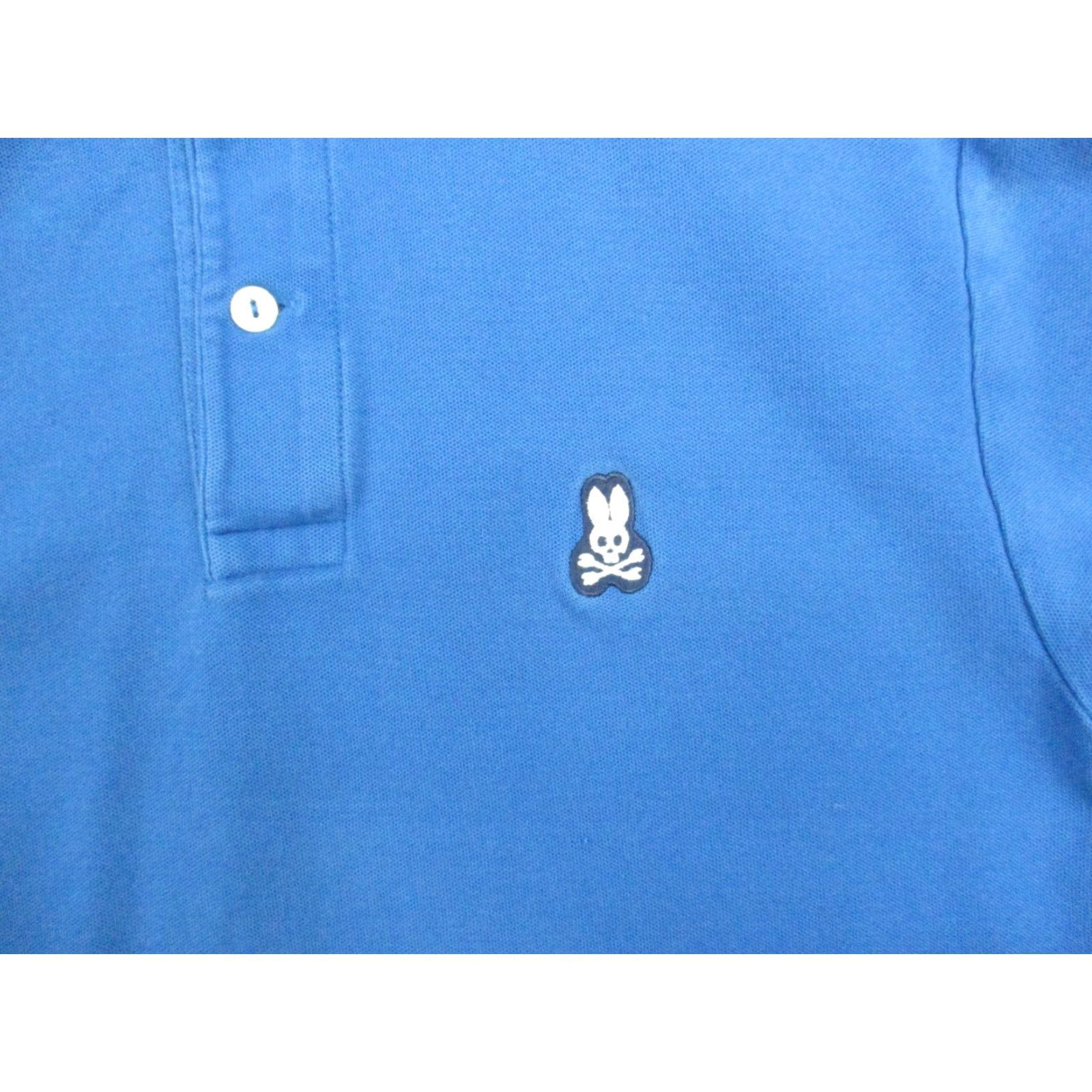 Psycho Bunny Psycho Bunny Shirt XXS Mens Blue Classic Textured Cotton Golf Polo Size US XXS / EU 40 - 2 Thumbnail
