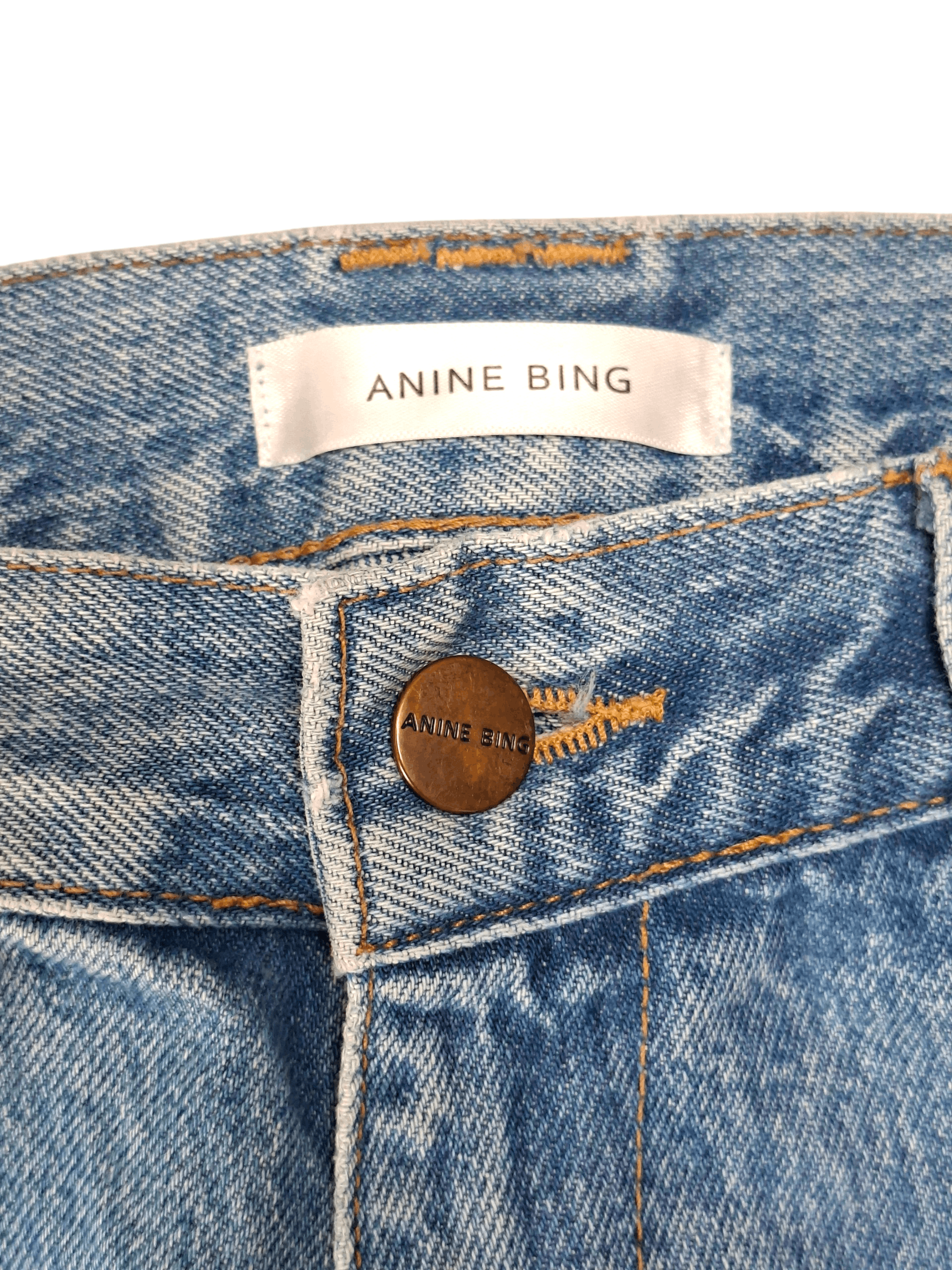 Anine Bing ANINE BING Gavin Jeans - Distressed Light Wash Straight Leg Size 28" / US 6 / IT 42 - 4 Thumbnail
