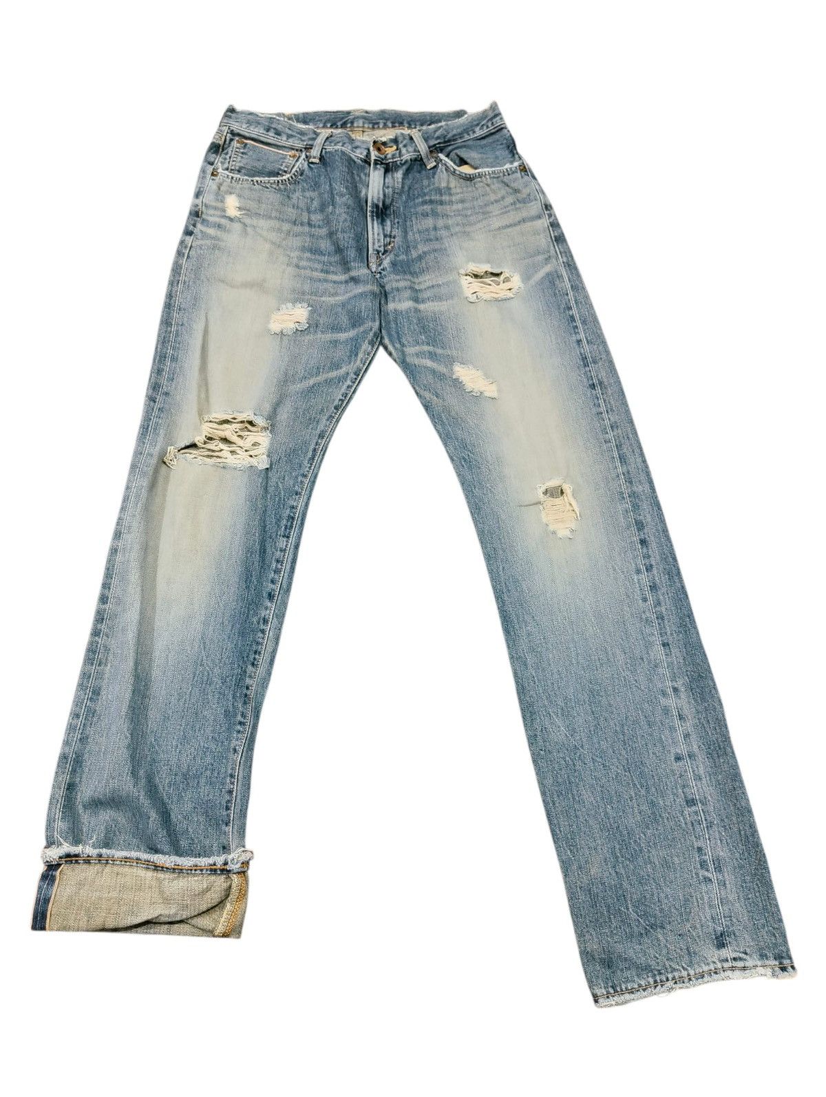 Edwin Vintage Edwin 505 Selvedge Distressed Denim Grunge Rock Size US 32 / EU 48 - 1 Thumbnail