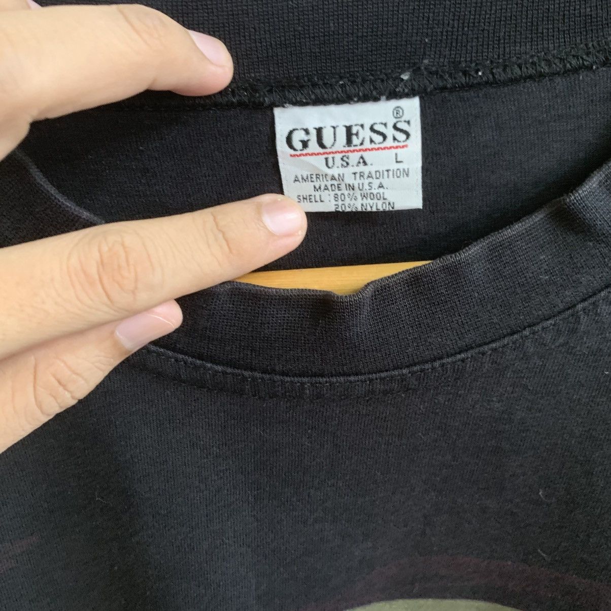 Guess × Vintage Black Vintage Big Logo Guess Long Sleeve Shirt Small Size US S / EU 44-46 / 1 - 4 Thumbnail