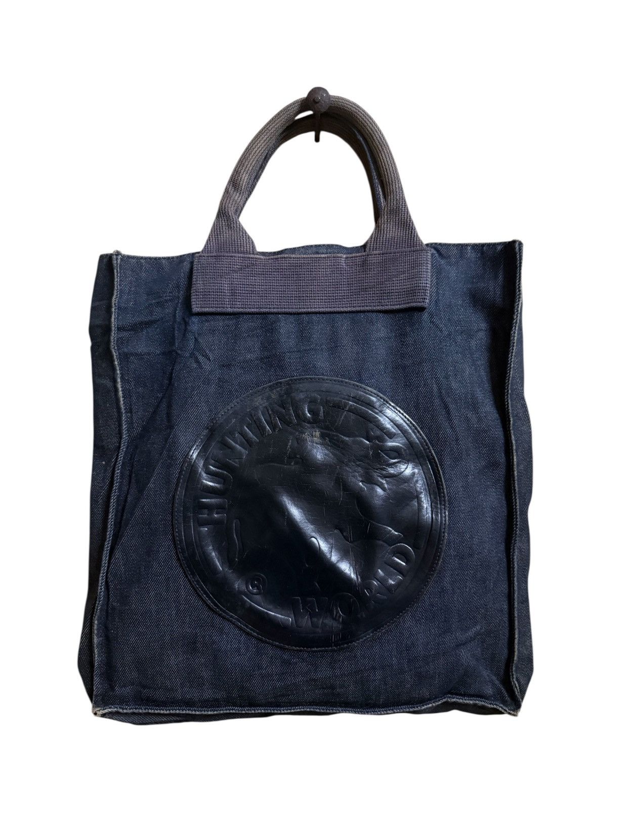 Designer Vintage Y2k Hunting World Logo Denim Tote Bag | Grailed