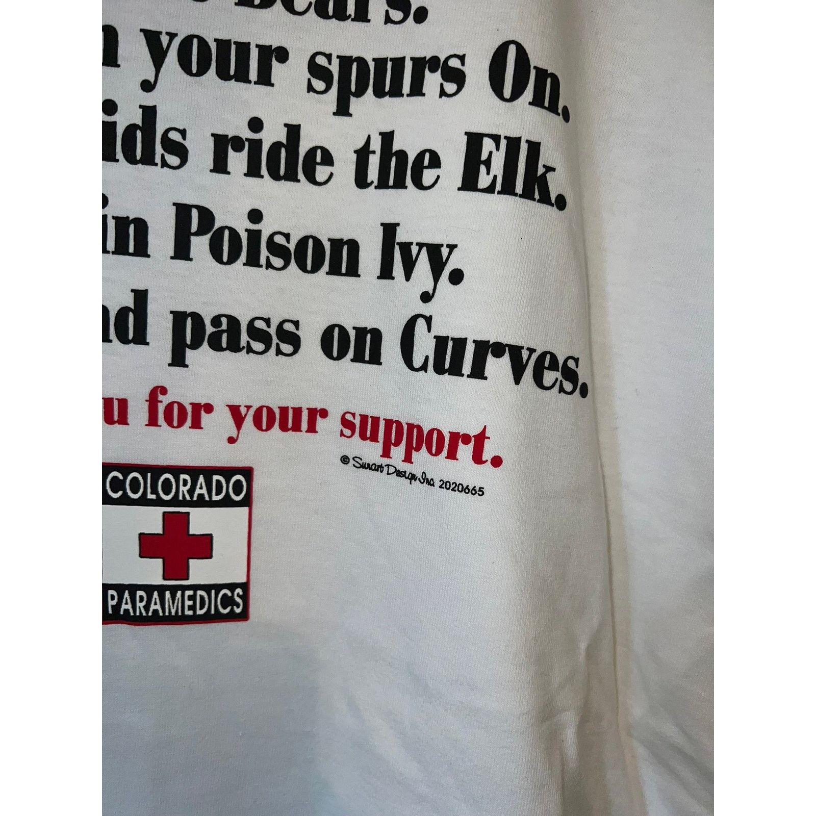 Gildan Y2K Colorado Paramedics Feed The Bears Joke Humor Shirt M Size US M / EU 48-50 / 2 - 4 Thumbnail