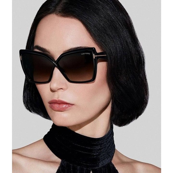 Tom Ford Tom Ford Fiore FT1195 54F Sunglasses Red Havana Cat Eye Size ONE SIZE - 3 Thumbnail