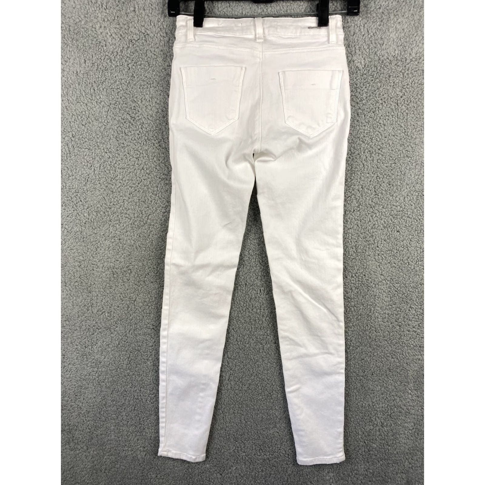 Zara Zara Jeans Women's Size 2 Slim Skinny Denim White Mid Rise Stretch / 31-31 Belt Loops Pockets 5-Pocket Design Regular Fit Machine Washable Size 26" / US 2 / IT 38 - 6 Thumbnail