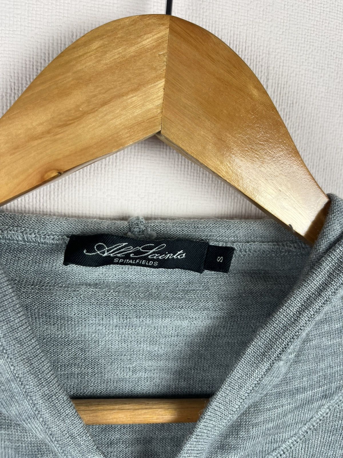 Allsaints AllSaints Spitalfields Merino Wool Sweater Zip Hoodie Gray Size US S / EU 44-46 / 1 - 6 Thumbnail