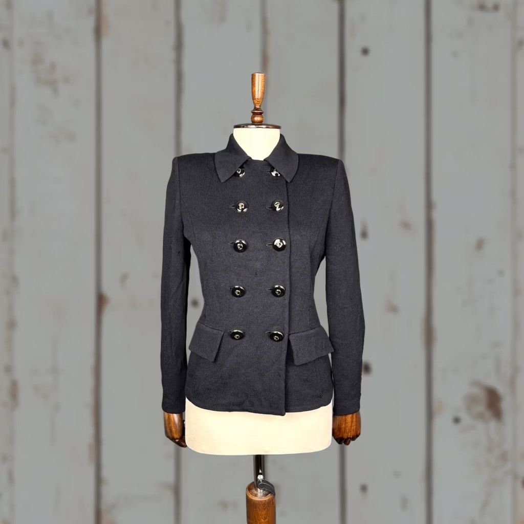 St. John St. John Collection By Marie Gray Double-Breasted Jacket Size 4 Black Womens Size S / US 4 / IT 40 - 1 Thumbnail
