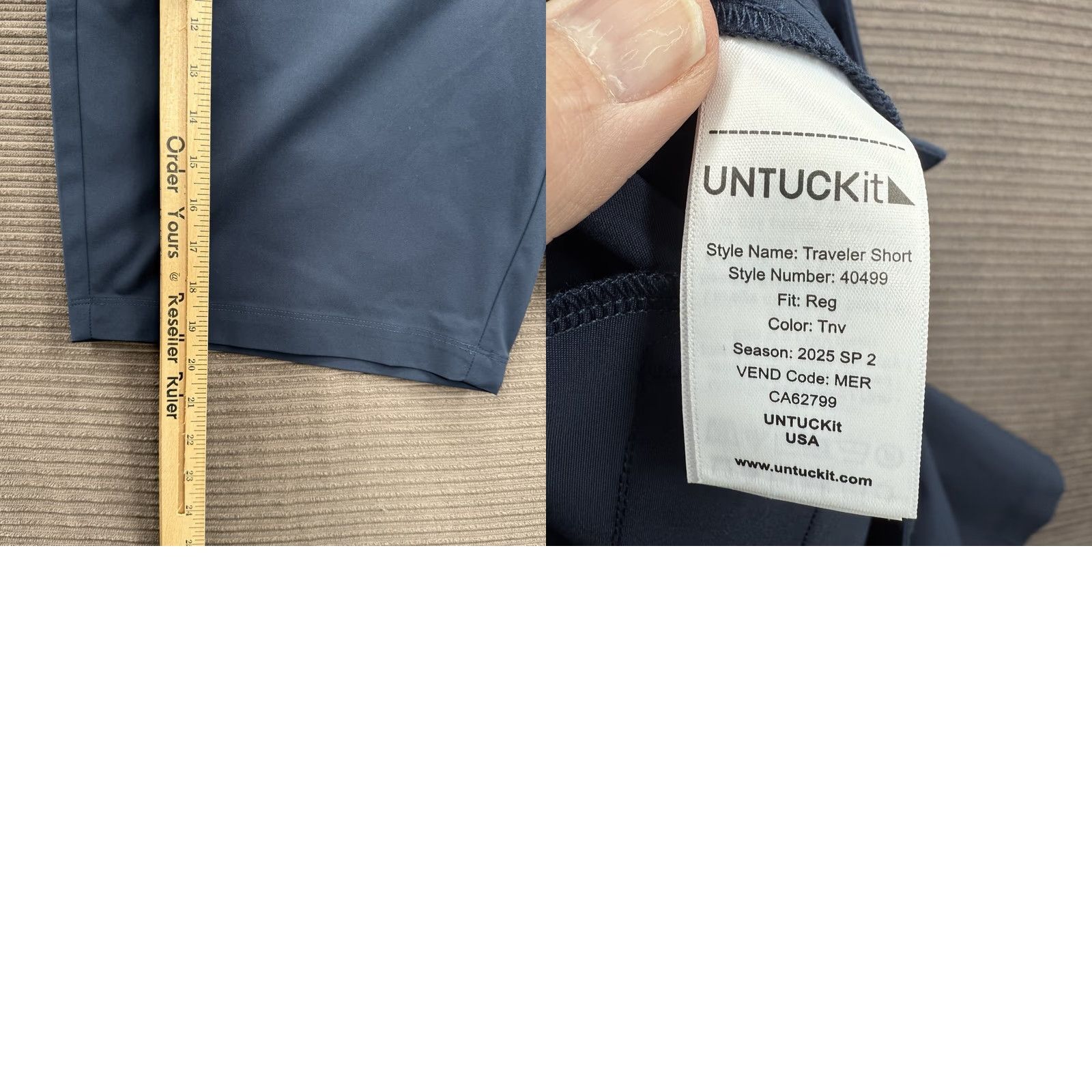 UNTUCKit UNTUCKit Traveler Shorts Men 36 True Navy Polyester Outdoors Golf Golfing Shorts Size US 36 / EU 52 - 8 Thumbnail