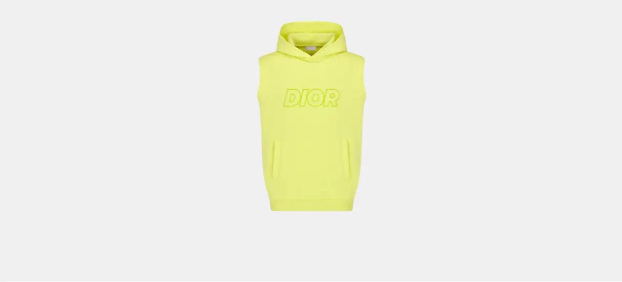Dior o1w1db10824 Oversized Sleeveless Hooded Sweatshirt in Yellow Size US XXL / EU 58 / 5 - 1 Thumbnail