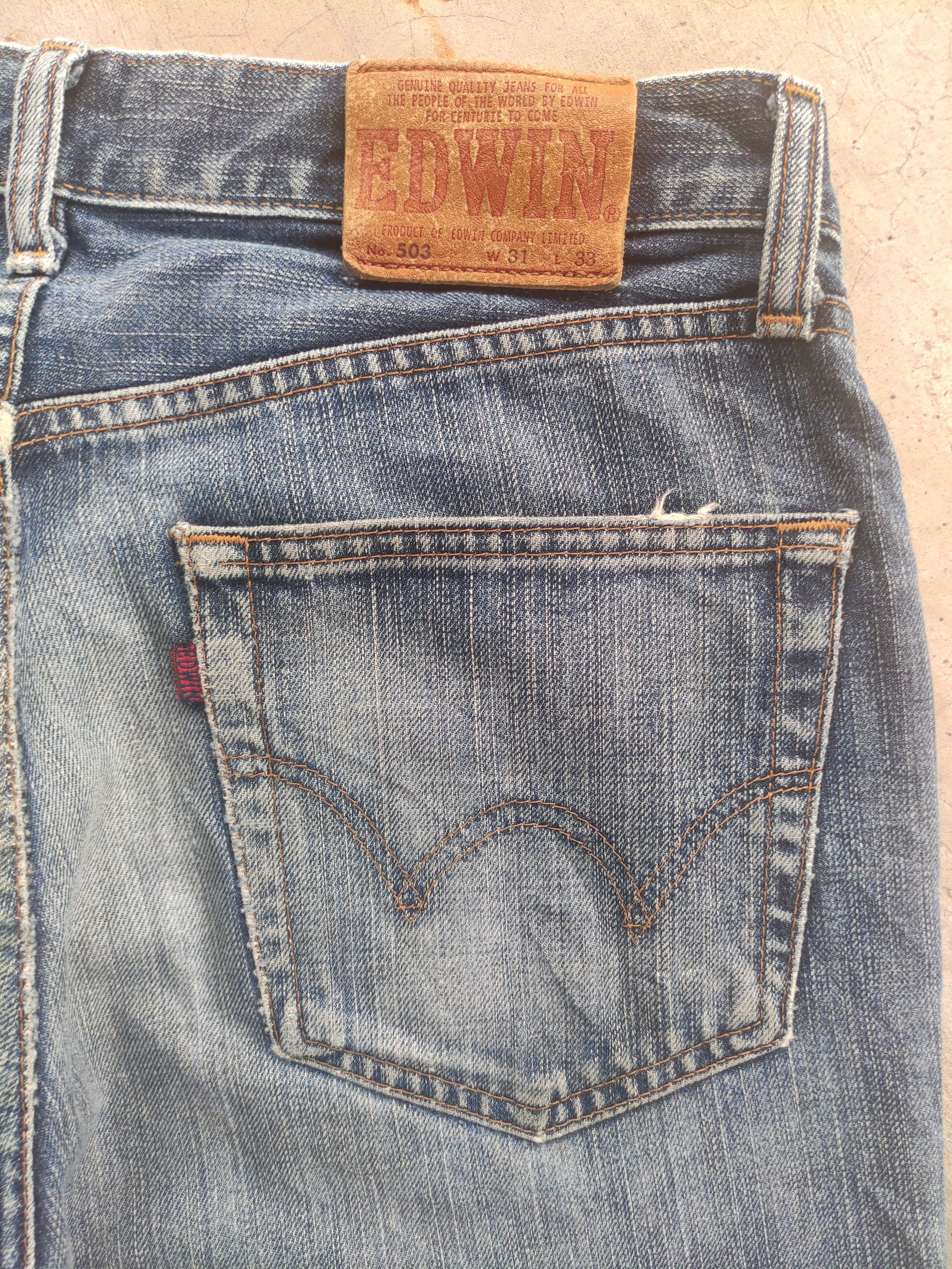 Edwin Vintage Edwin Japan Distressed Faded Jean W32 Size US 32 / EU 48 - 12 Thumbnail