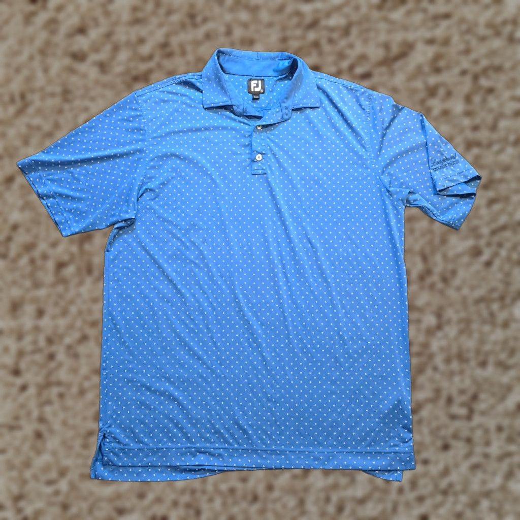 Footjoy FootJoy Polo Shirt Men XL Blue Geometric Golf Performance Stretchy Casual Basic Size US XL / EU 56 / 4 - 1 Thumbnail