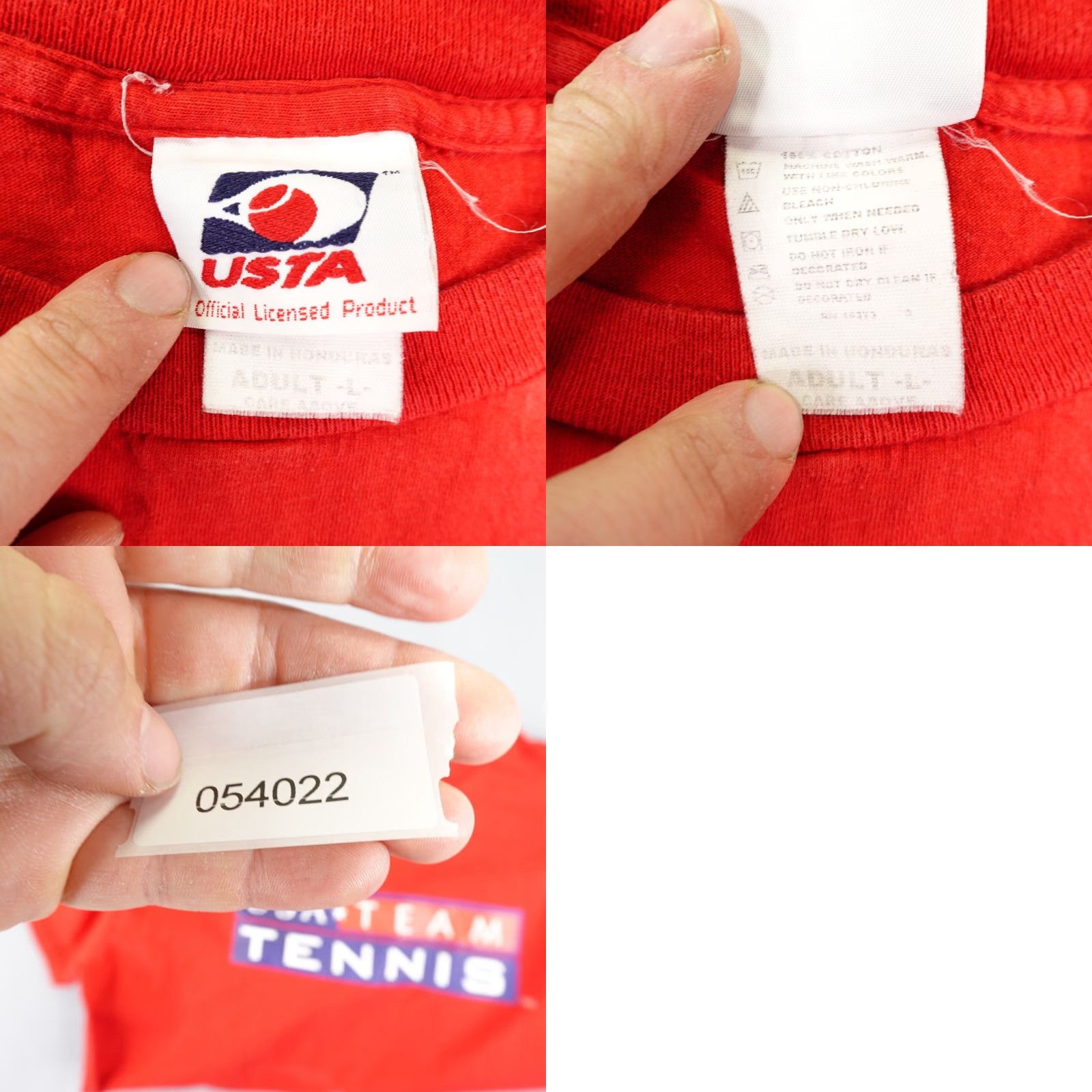 Vintage VINTAGE USTA Team USA T-Shirt Mens Large Red Knit Crew Neck Short Sleeve Size US L / EU 52-54 / 3 - 8 Thumbnail