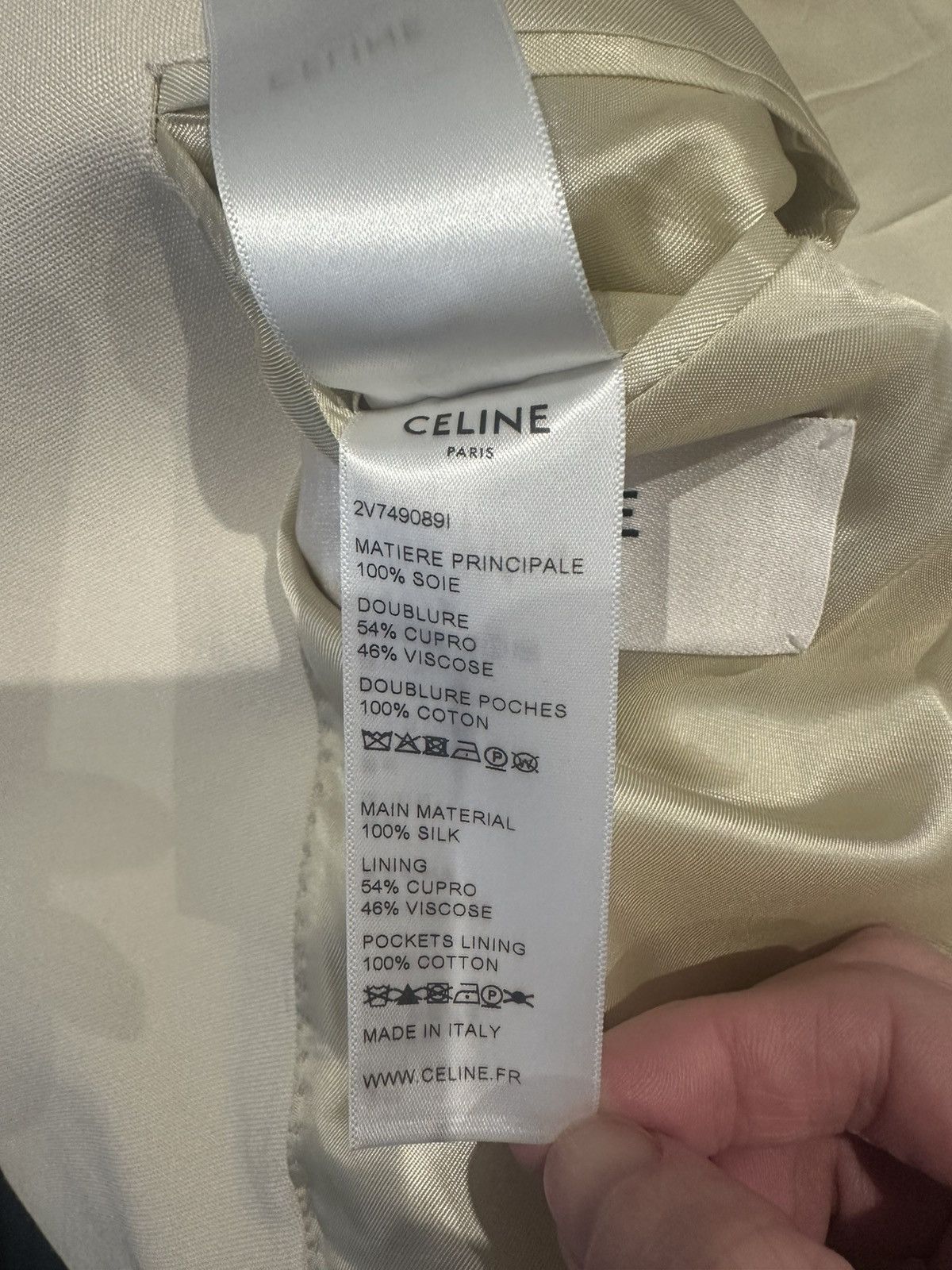 Celine × Hedi Slimane 20SS Silk Tuxedo Jacket Shawl Collar Size 46R - 11 Thumbnail