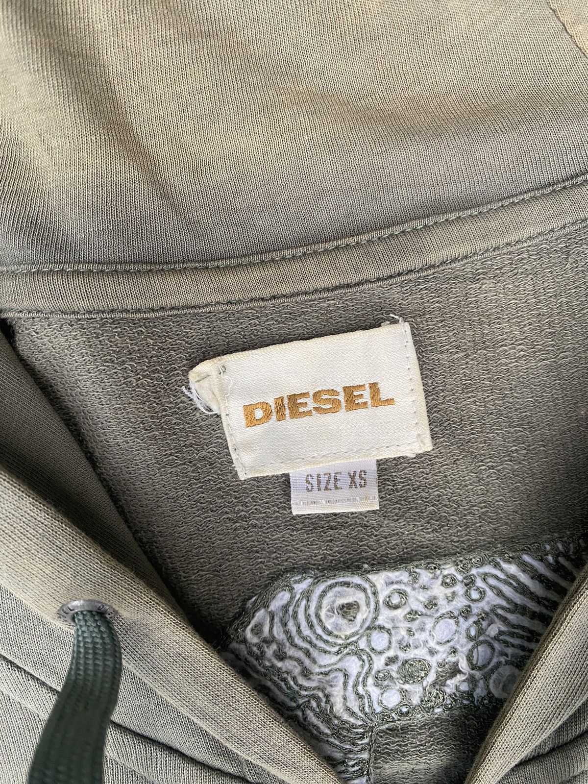 Diesel × Vintage Vintage Diesel Sun Faded Olive Green Hoodies Size US XS / EU 42 / 0 - 9 Thumbnail