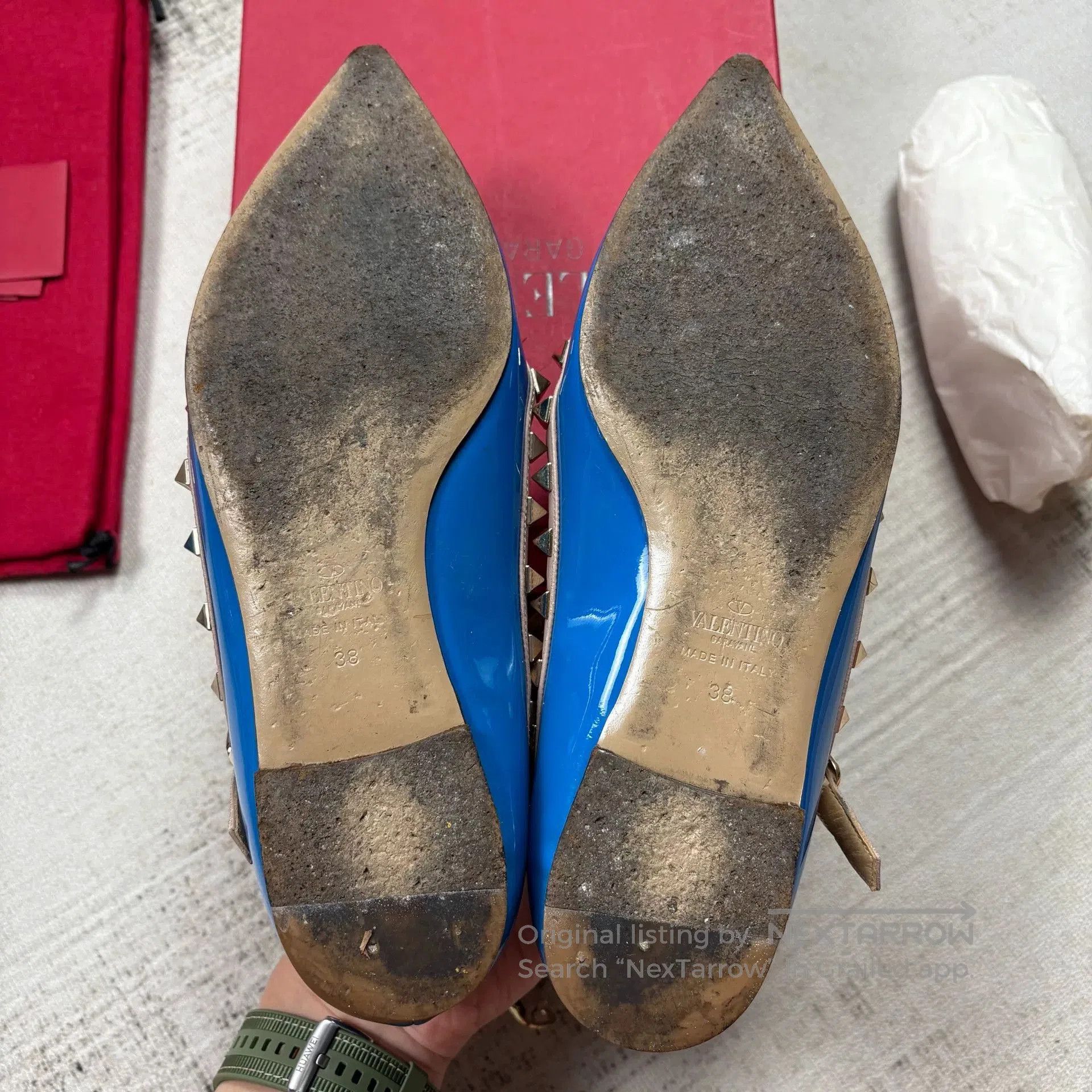 Valentino Valentino Rockstud Flat Sandals. Size US 7 / IT 37 - 8 Thumbnail