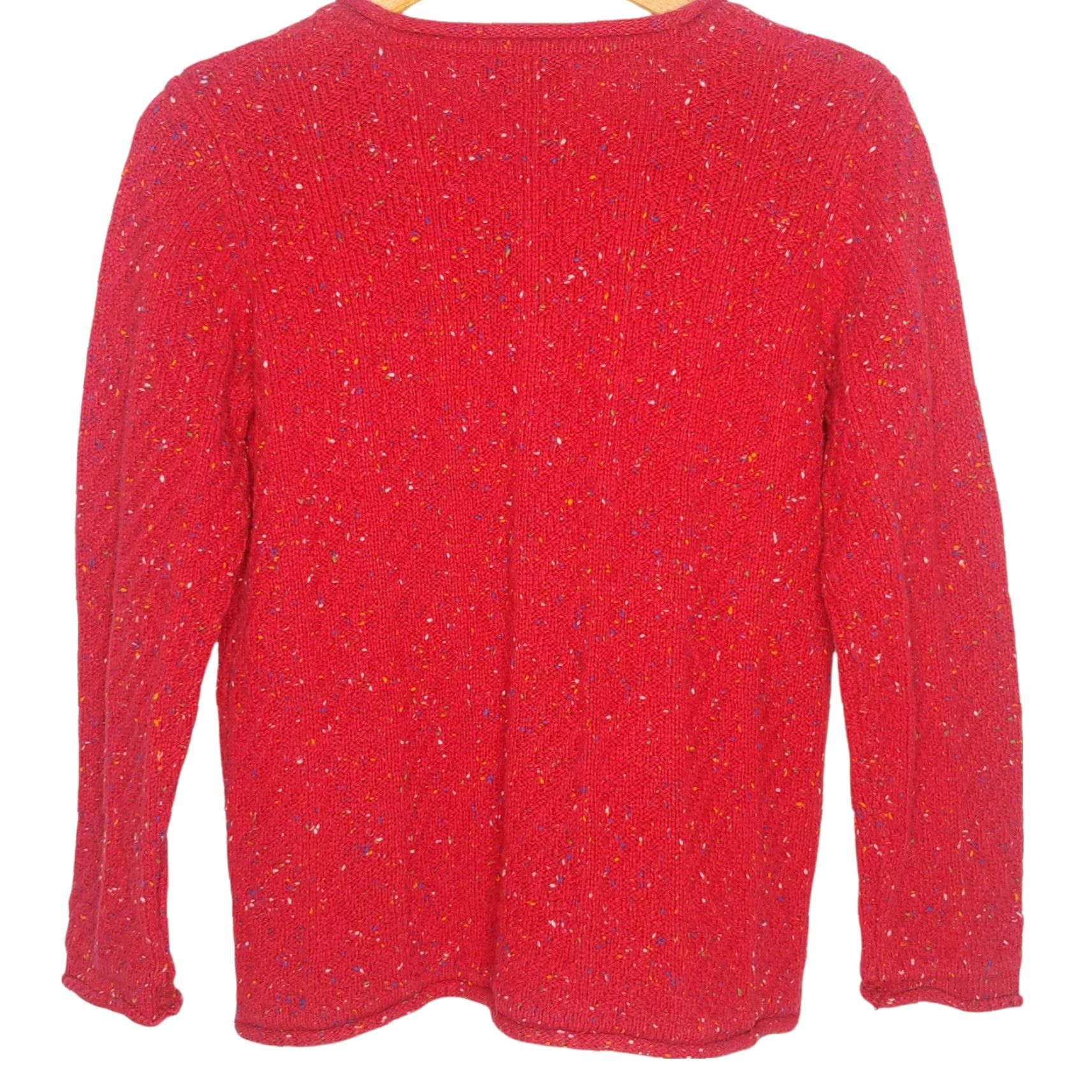 Vintage Cabela's Women Sweater M Red V-Neck Cardigan Roll Hem Pockets Classic Holiday Size M / US 6-8 / IT 42-44 - 2 Thumbnail