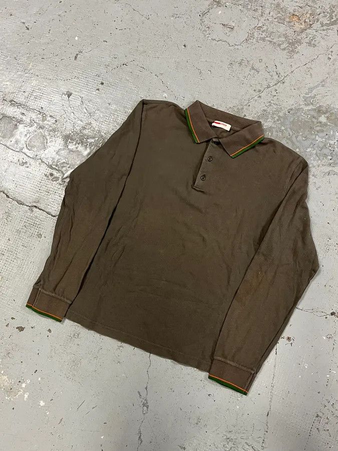 Prada 2000s Prada Linea Rossa Brown Polo Shirt Size US S / EU 44-46 / 1 - 4 Thumbnail