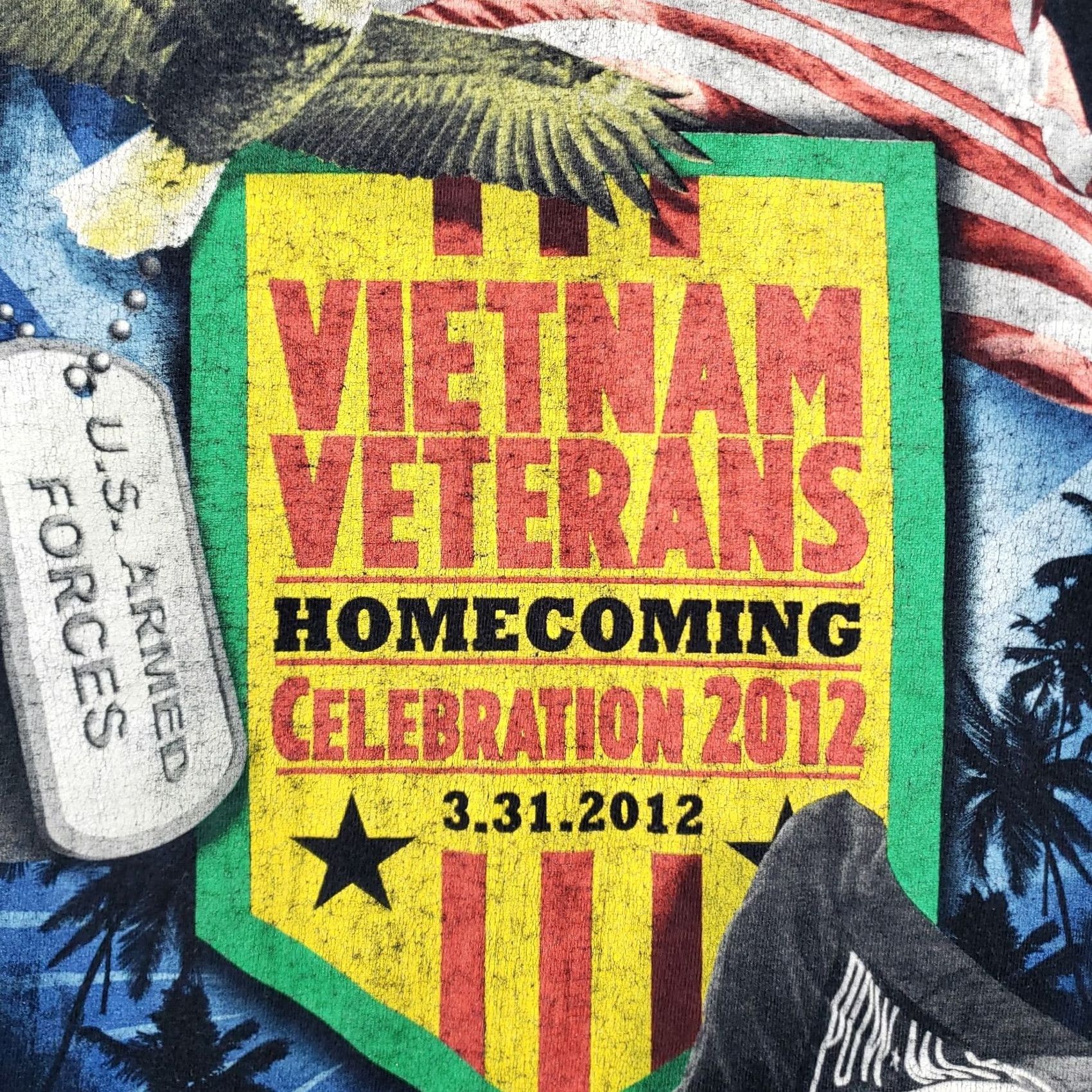 Vintage Vietnam Veterans Shirt XL Black Celebration 2012 America Jensen Size US XL / EU 56 / 4 - 7 Thumbnail