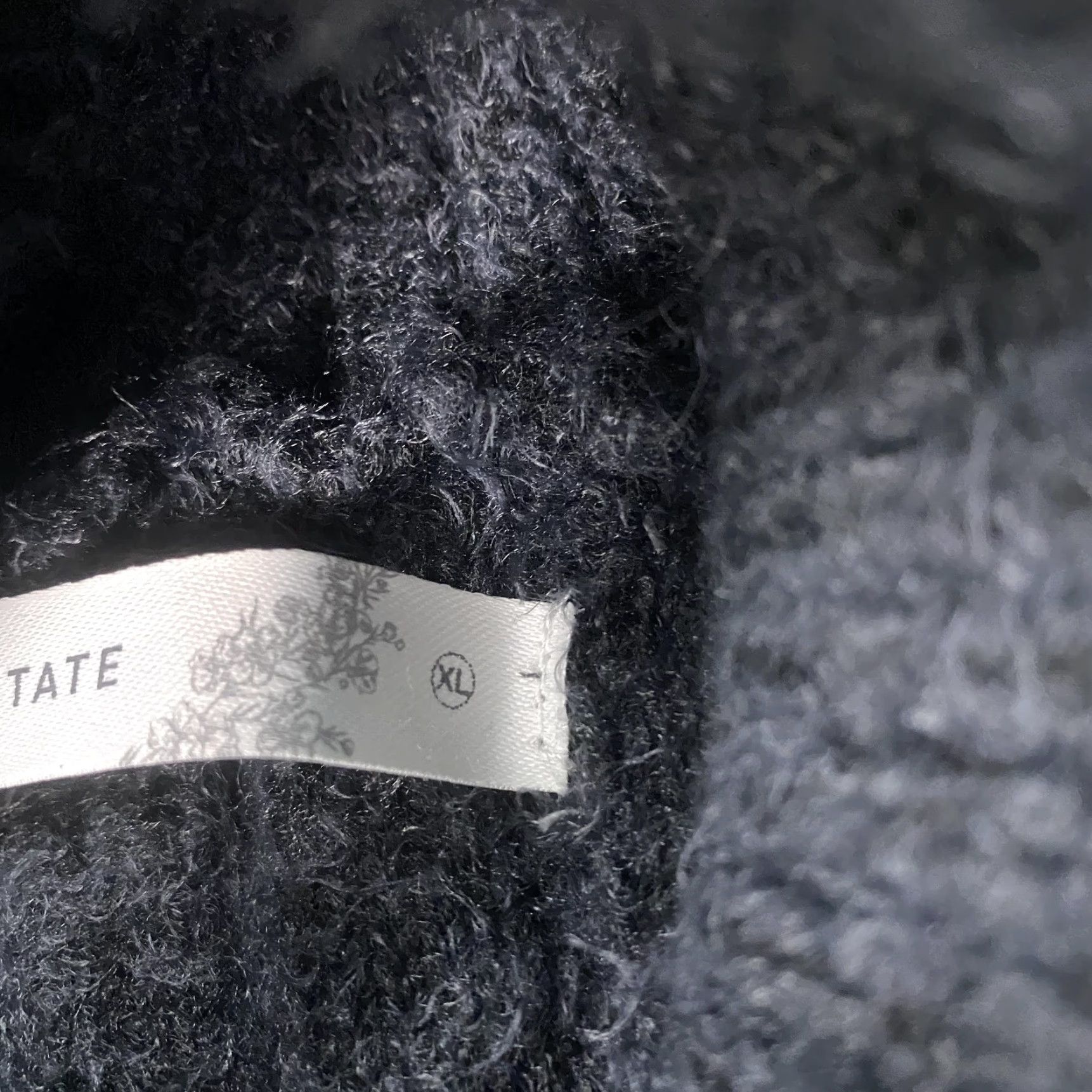 Vintage Altar'd State Sweater Womens XL Gray Turtleneck Raglan Ribbed Fuzzy Pullover Size XL / US 12-14 / IT 48-50 - 6 Thumbnail