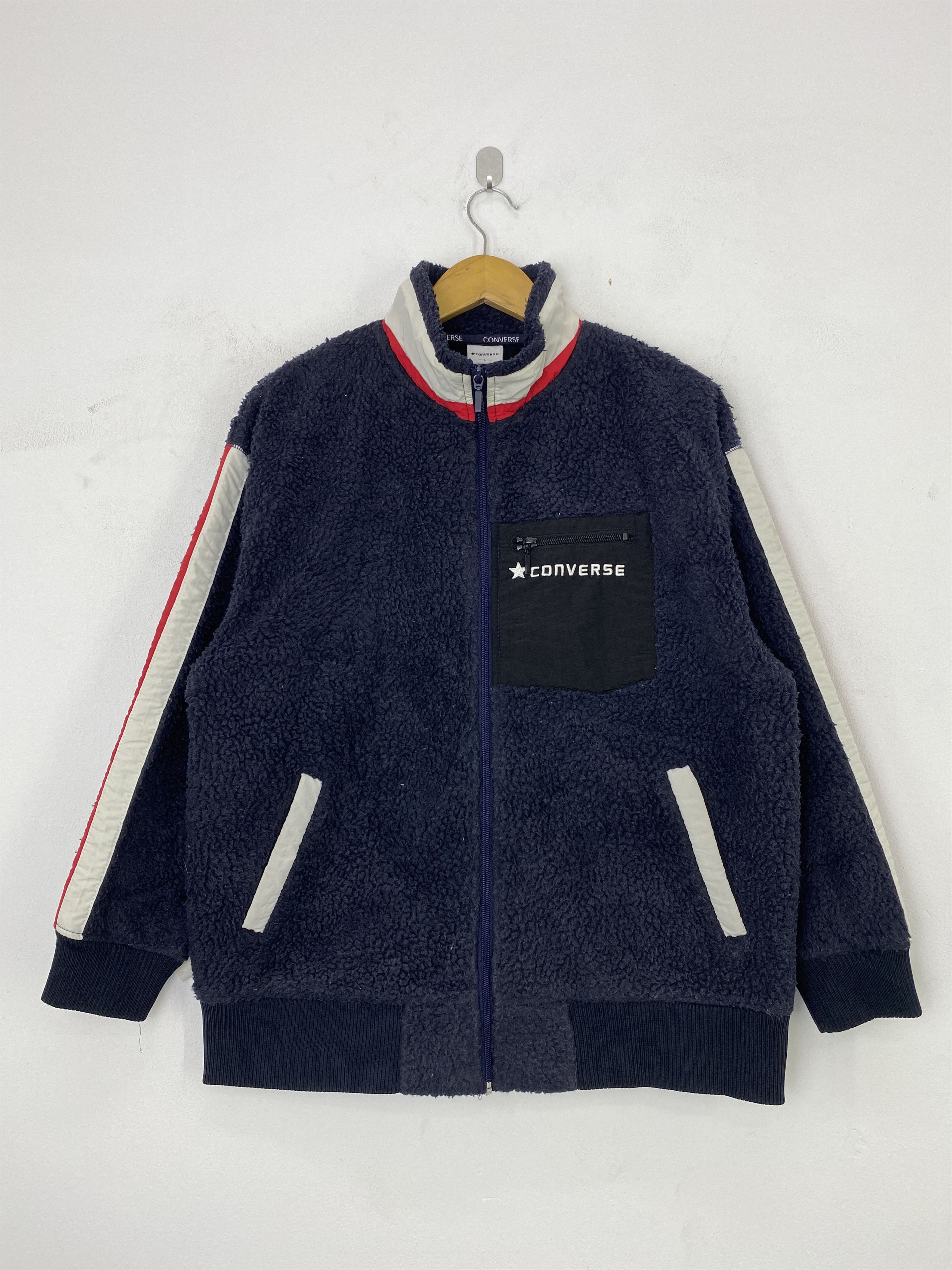 Converse Vintage Converse Fleece Zipper Jacket JA0144 Size US L / EU 52-54 / 3 - 1 Thumbnail