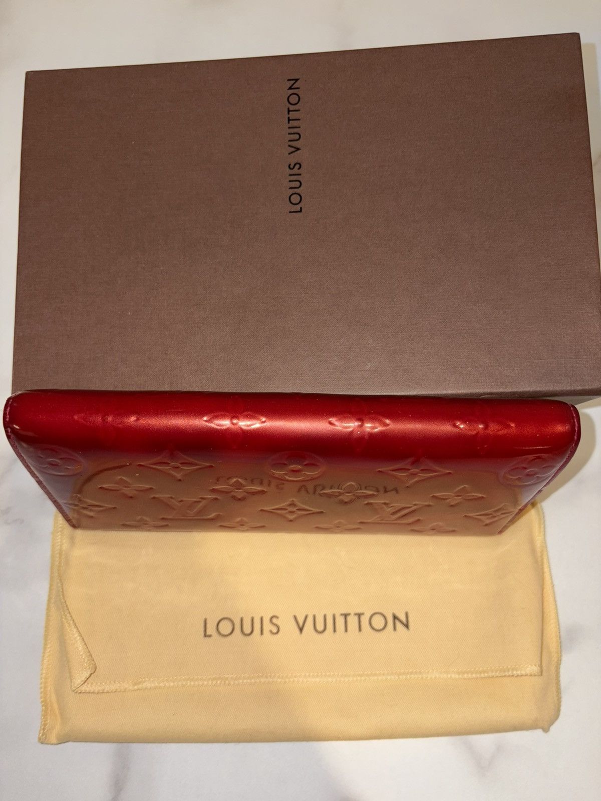 Louis Vuitton Red Louis Vuitton Vernis Long Wallet Size ONE SIZE - 6 Thumbnail