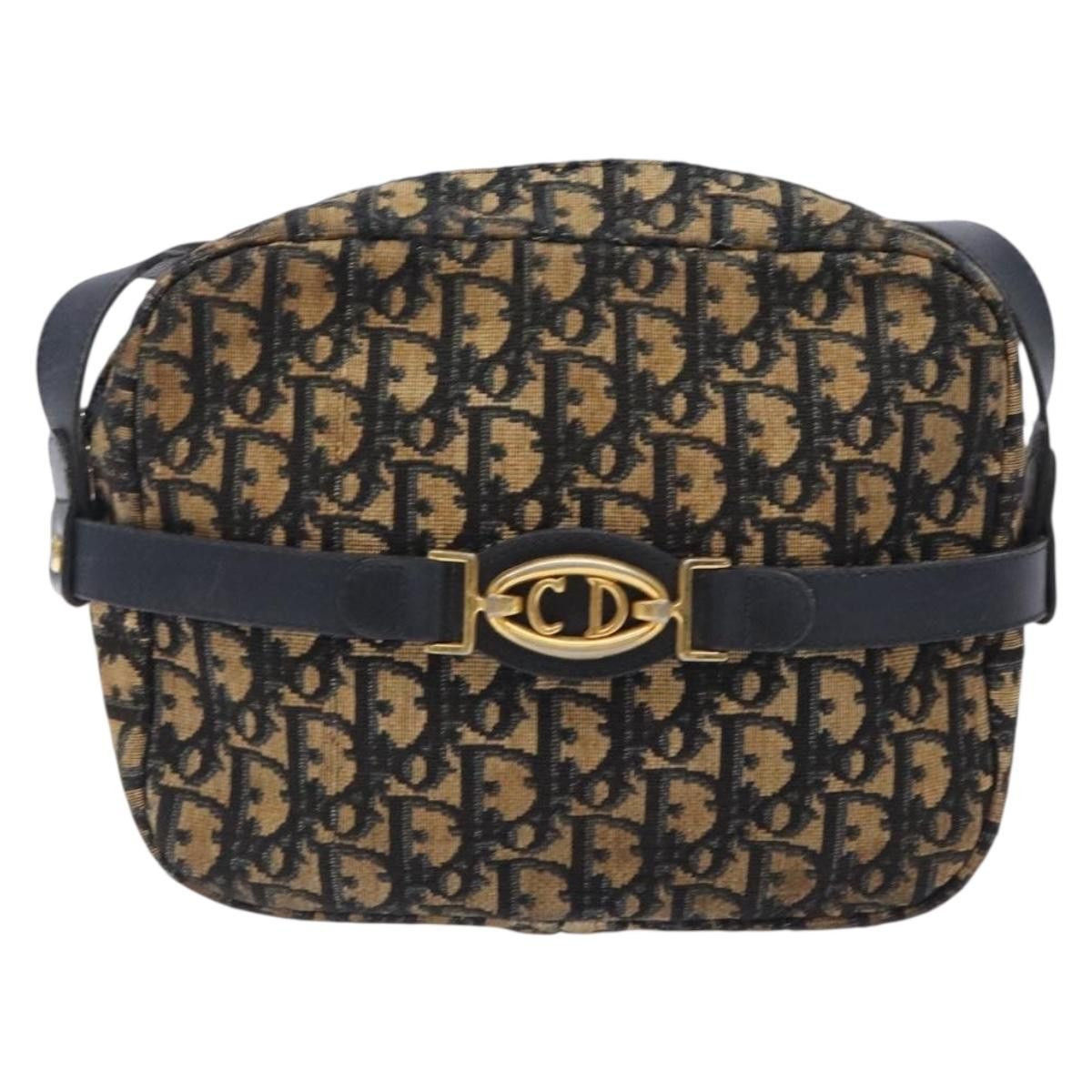 Dior DIOR Trotter Canvas Shoulder Bag Navy Gold Size ONE SIZE - 2 Thumbnail