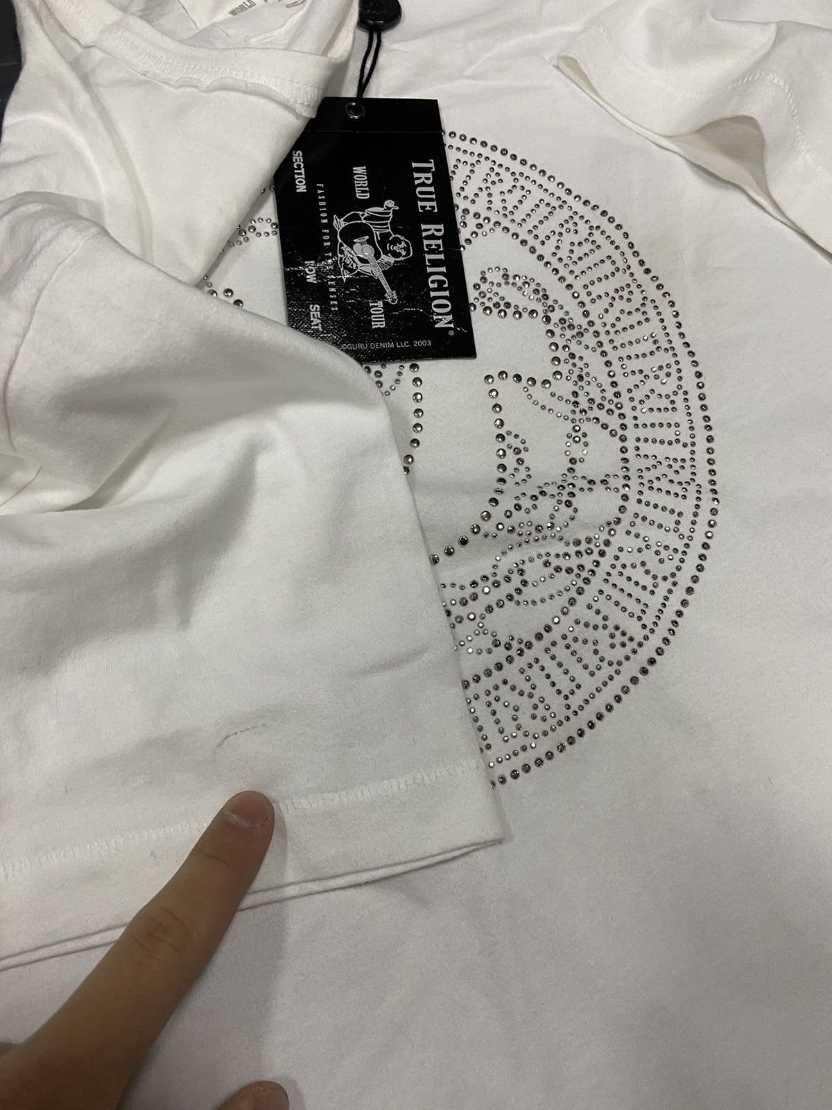 True Religion × Vintage True Religion T-shirt Vintage big Logo 90s rhinestones Size US XXL / EU 58 / 5 - 15 Thumbnail